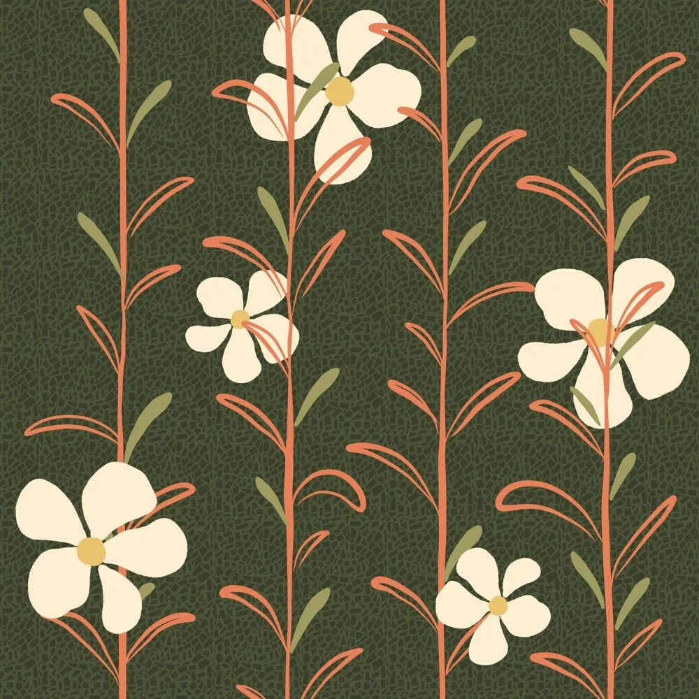 Luscious Plantarium hand-drawn botanical surface pattern