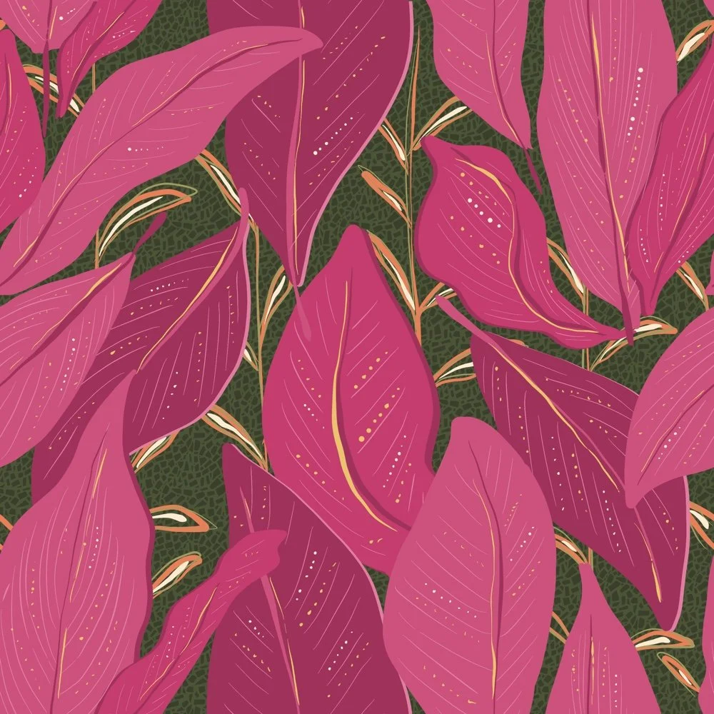 Luscious Plantarium hand-drawn botanical surface pattern