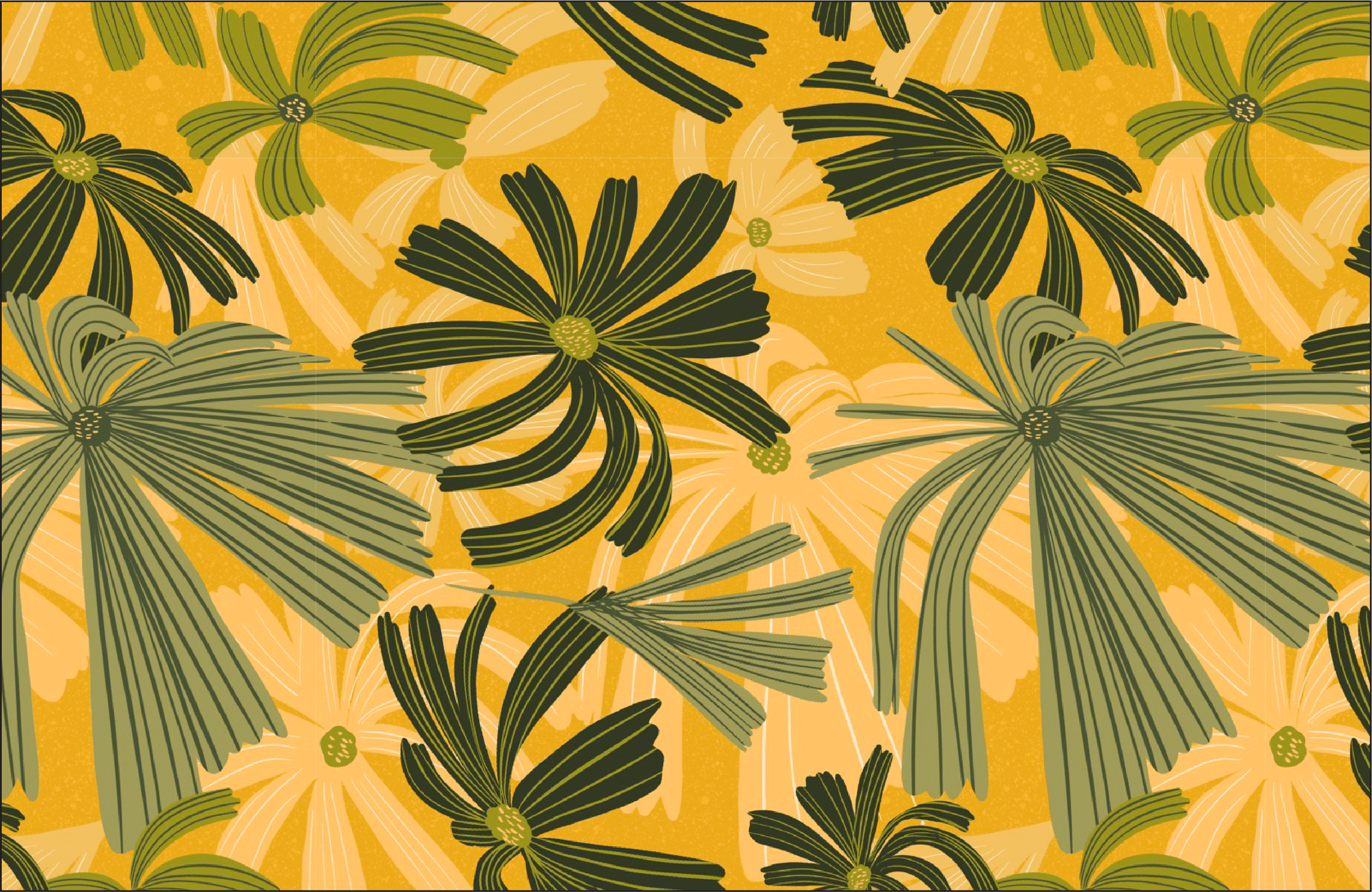 Luscious Plantarium hand-drawn botanical surface pattern