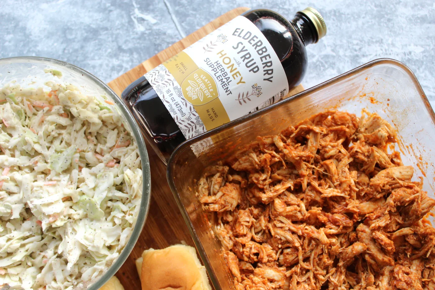 Homemade Elderberry BBQ Chicken Sliders