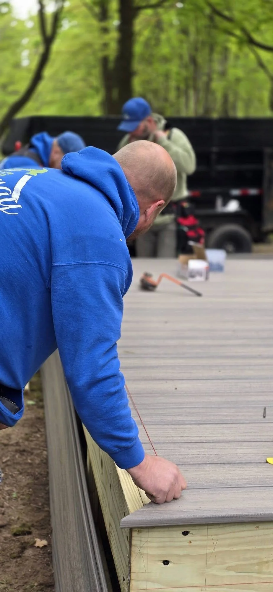 working outdoors on a construction project.