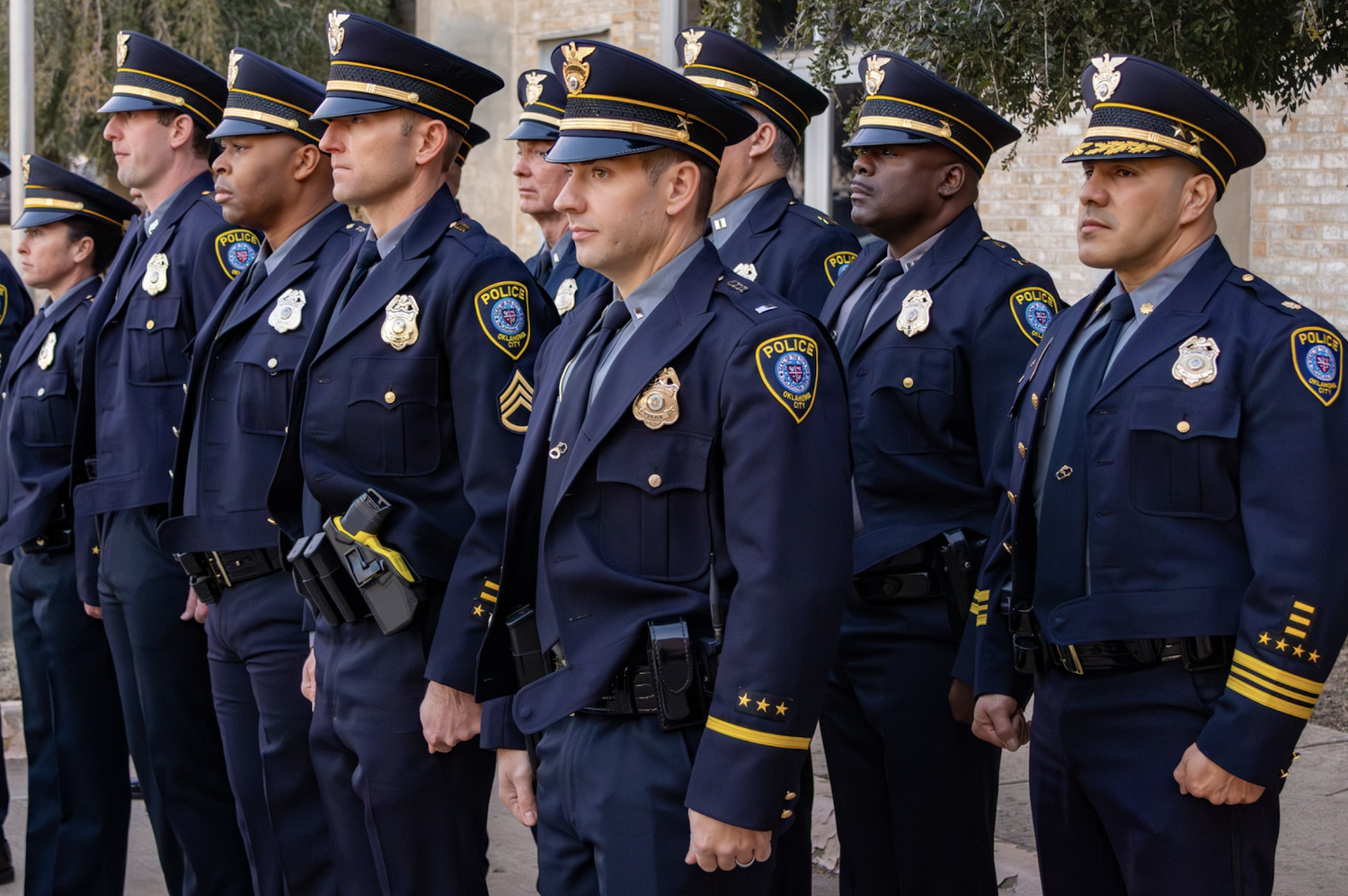 Law enforcement professionals standing together