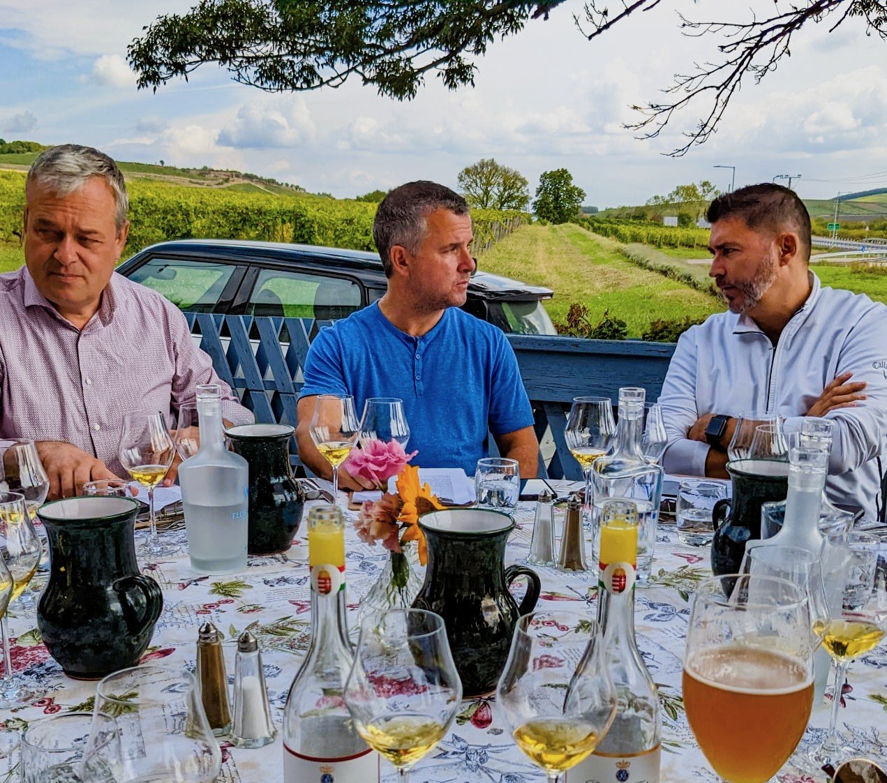 Ian Mendelsohn at table with Royal Tokaji Director, Tokaj Wine Region, Hungary