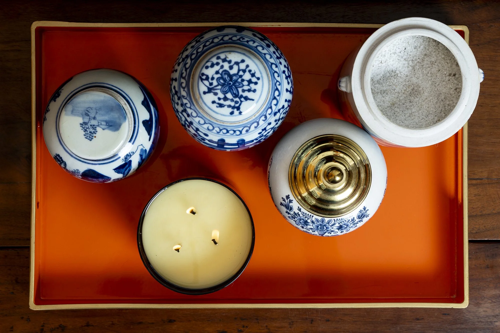 Styled commercial product photography for Gooch Gardener Candle Co.