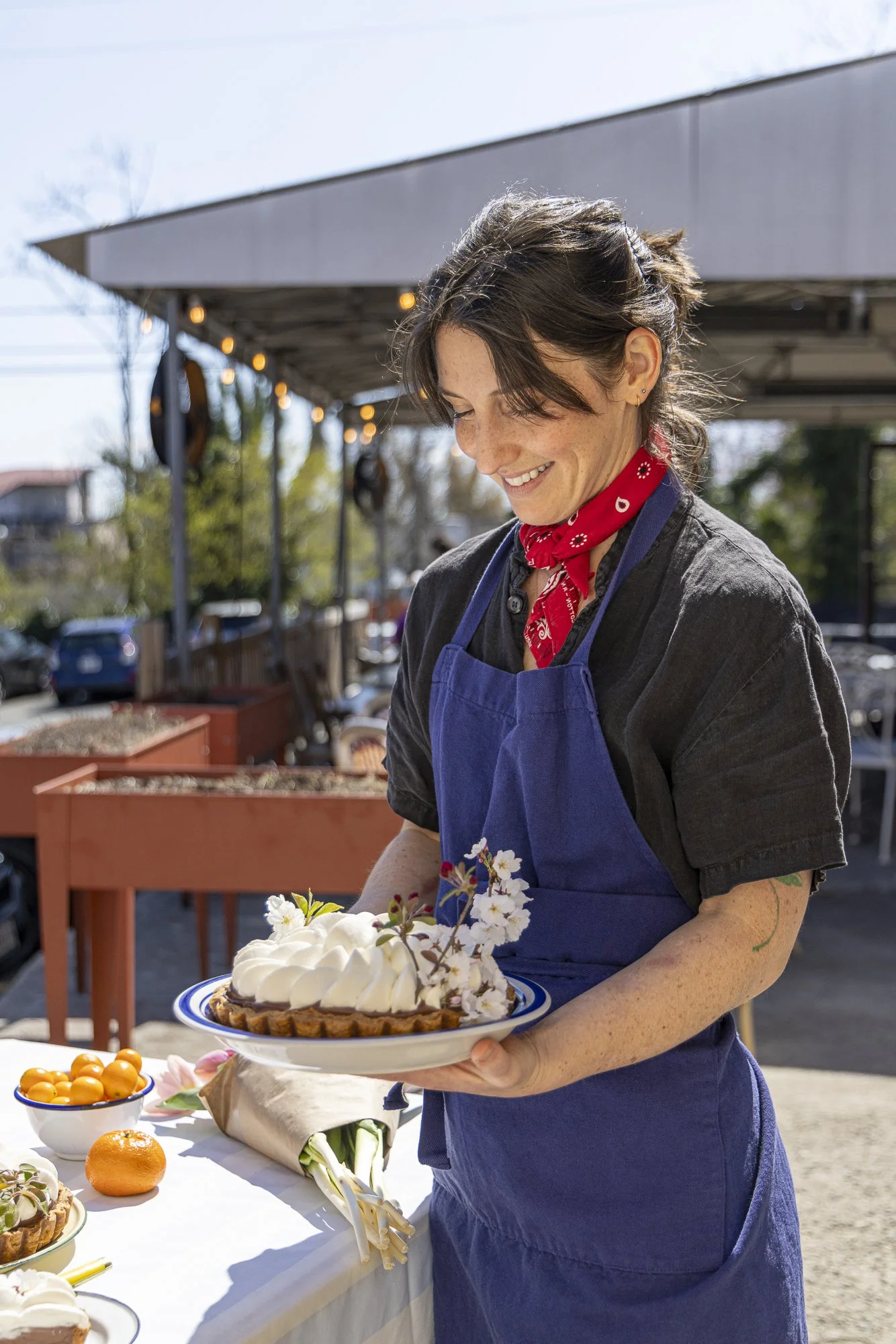 Professional portrait for owner and baker, Rachel De Jong, of Charlottesville bakery Cou Cou Rachou.