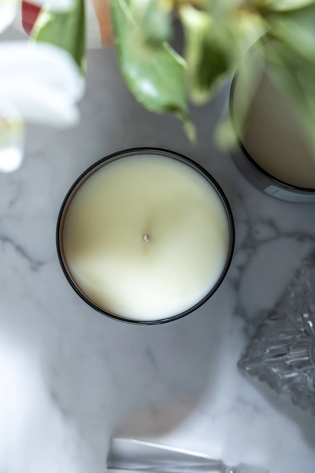 Styled commercial product photography for Gooch Gardener Candle Co.