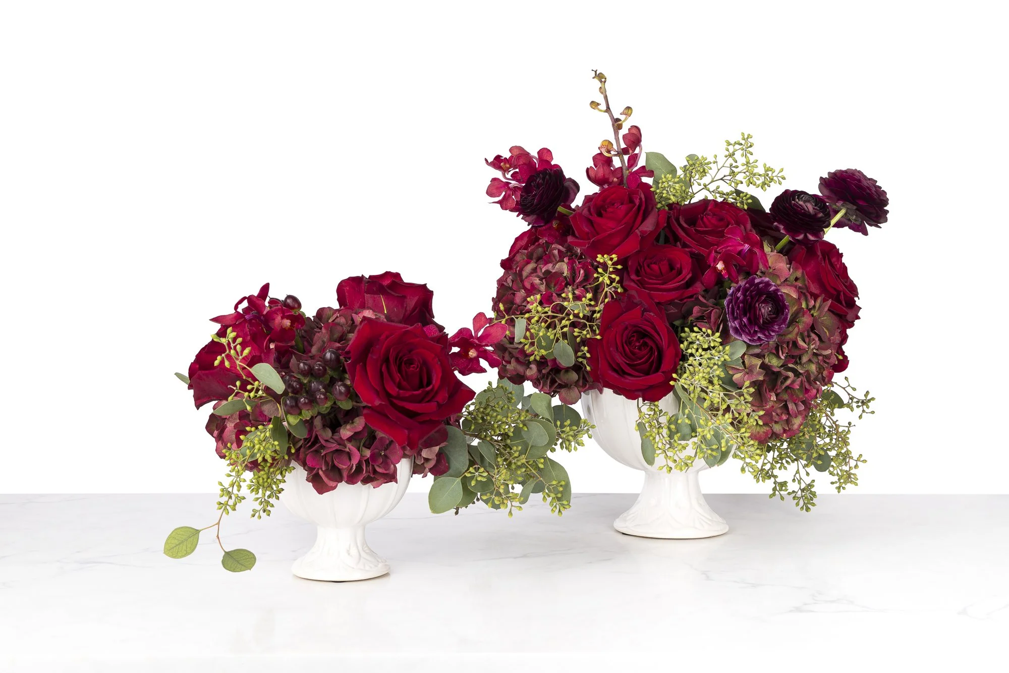 Commercial product photography of a flower arrangement for flower shop, Hedge Fine Blooms, in Charlottesville, Virginia.