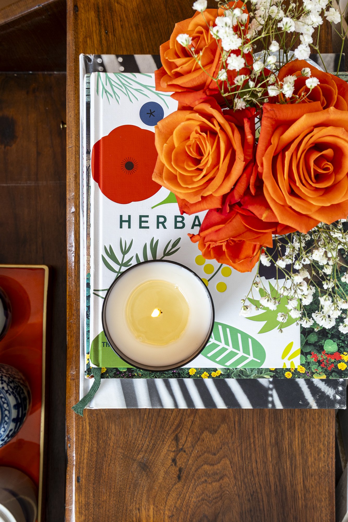 Styled commercial product photography for Gooch Gardener Candle Co.