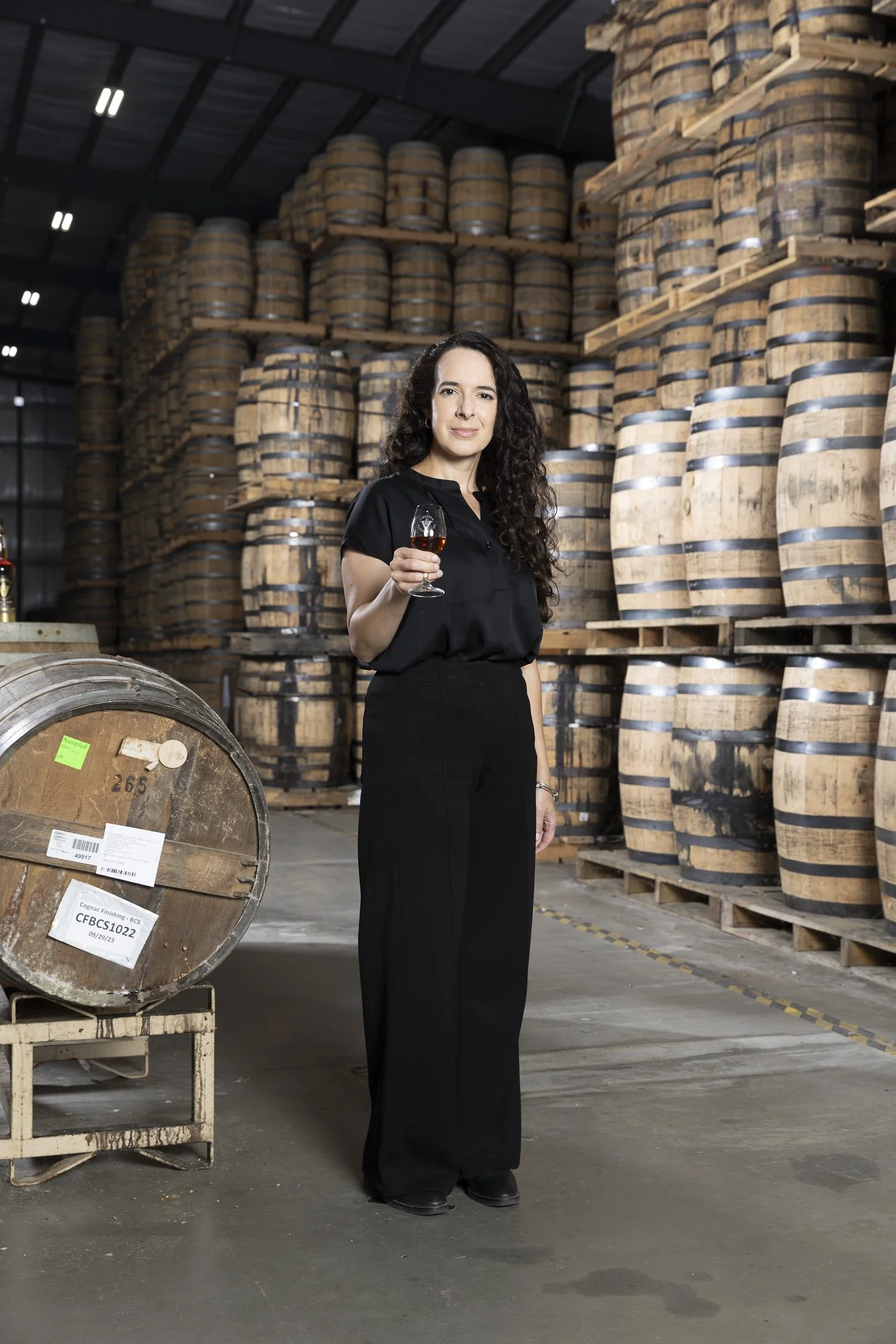 Editorial portrait of Amanda Beckwith, 
Virginia Distillery Co.'s lead blender, for C-VILLE Weekly.