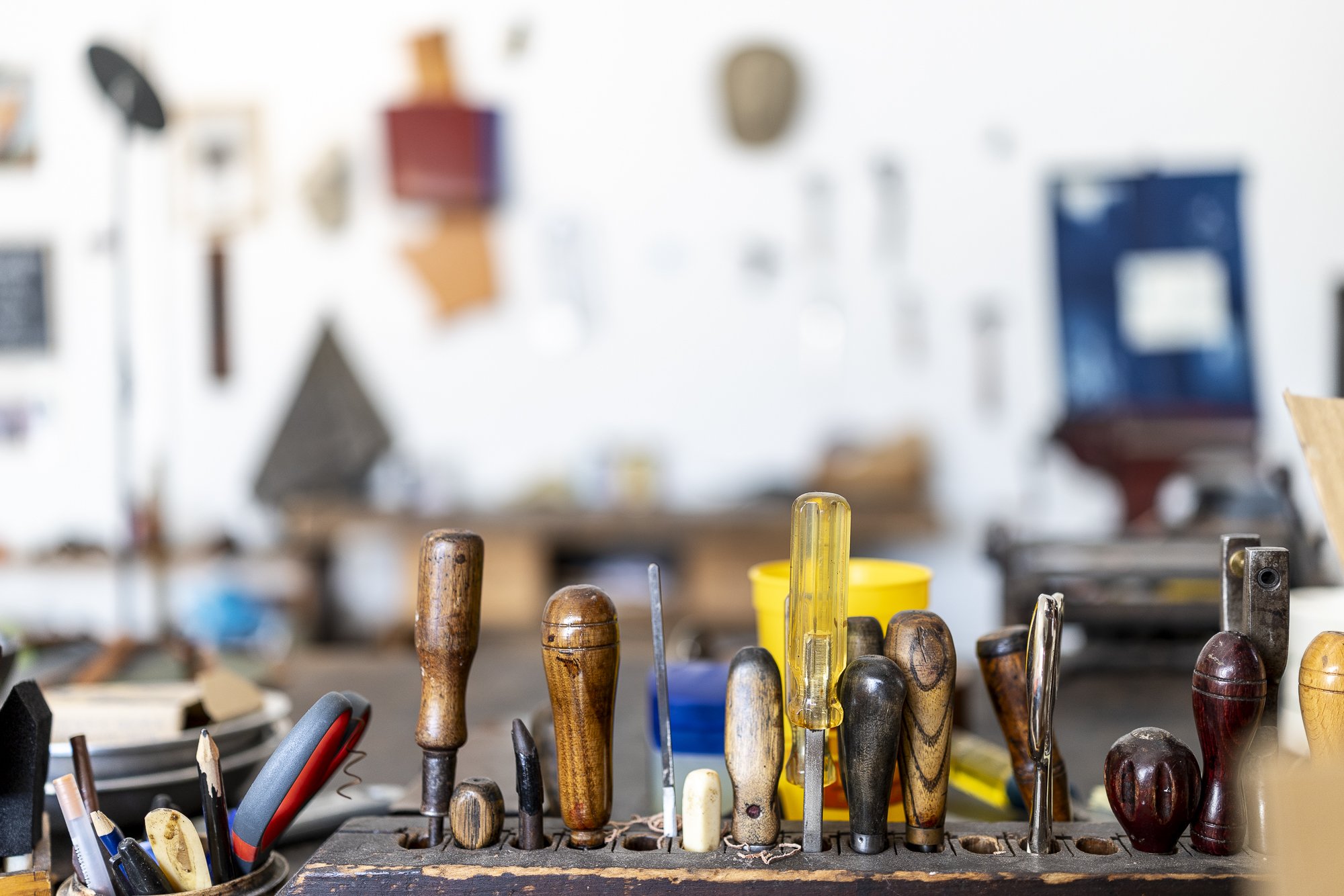 Professional process photography featuring leathworker Jess Robbins of Made By Haptic in Richmond, Virginia.
