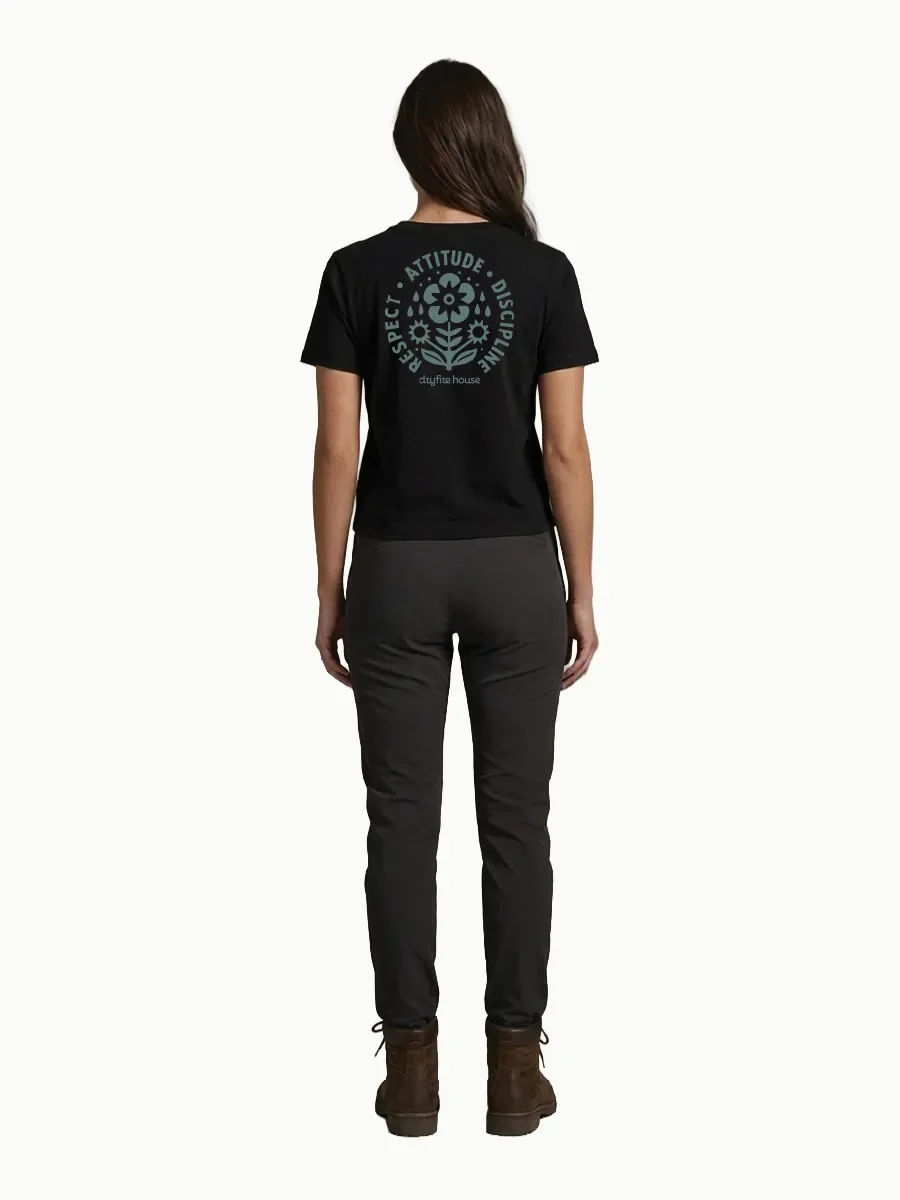 Female model wearing DRYFIRE HOUSE apparel, representing the women's clothing collection.