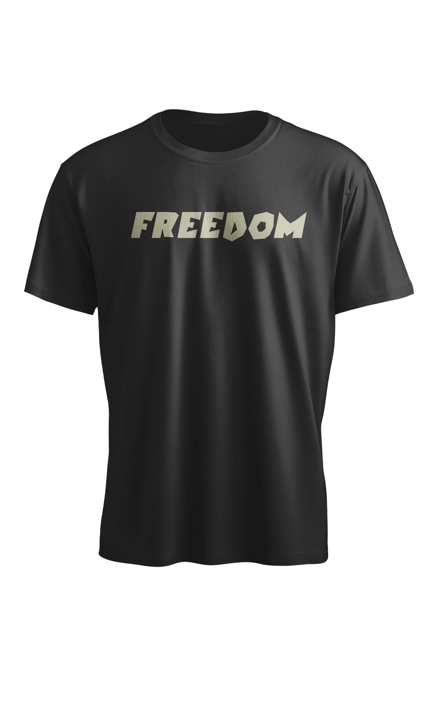 Dryfire House black t-shirt with FREEDOM bold graphic across the chest — patriotic shooting apparel