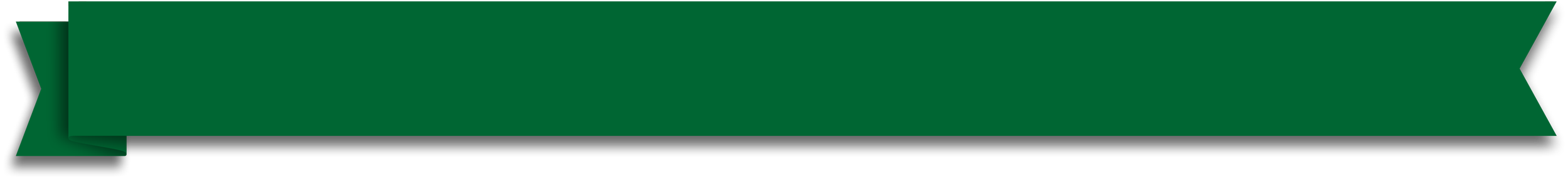 Green ribbon banner with black edges and shadow effect.