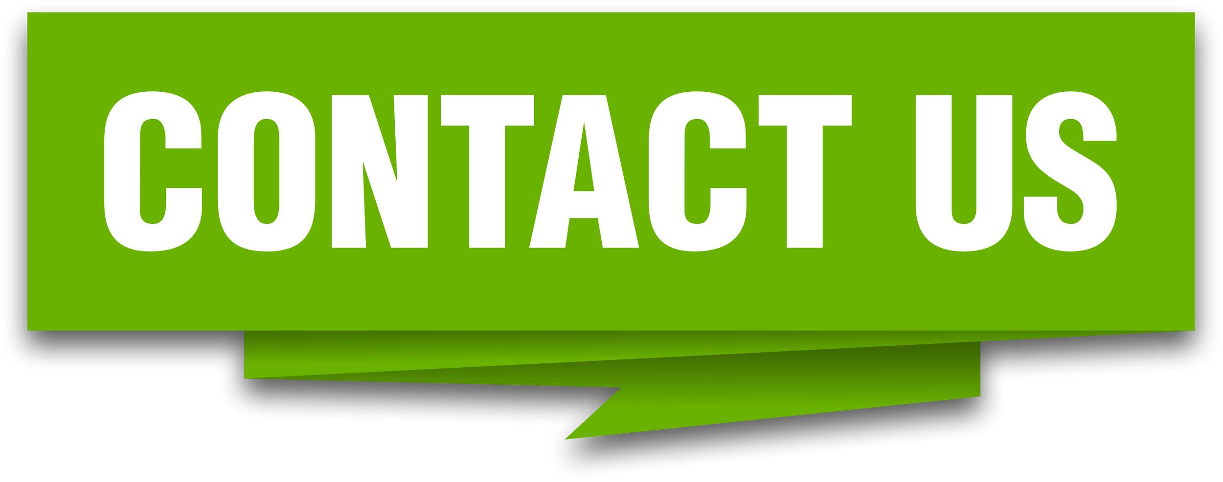 Green speech bubble with the word "CONTACT US" in white uppercase letters.