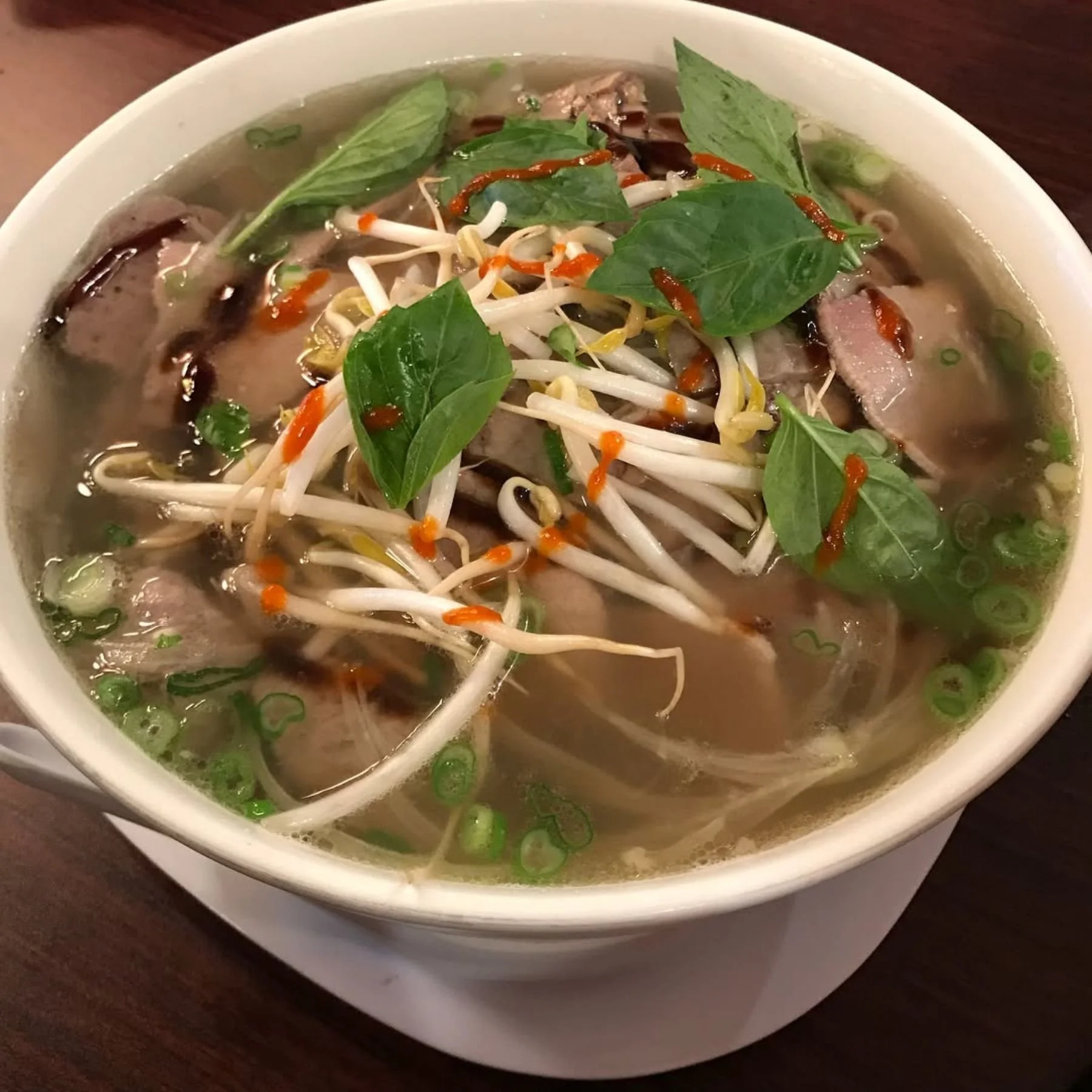 Brisket pho bowl captured at a Vietnamese restaurant in Denver