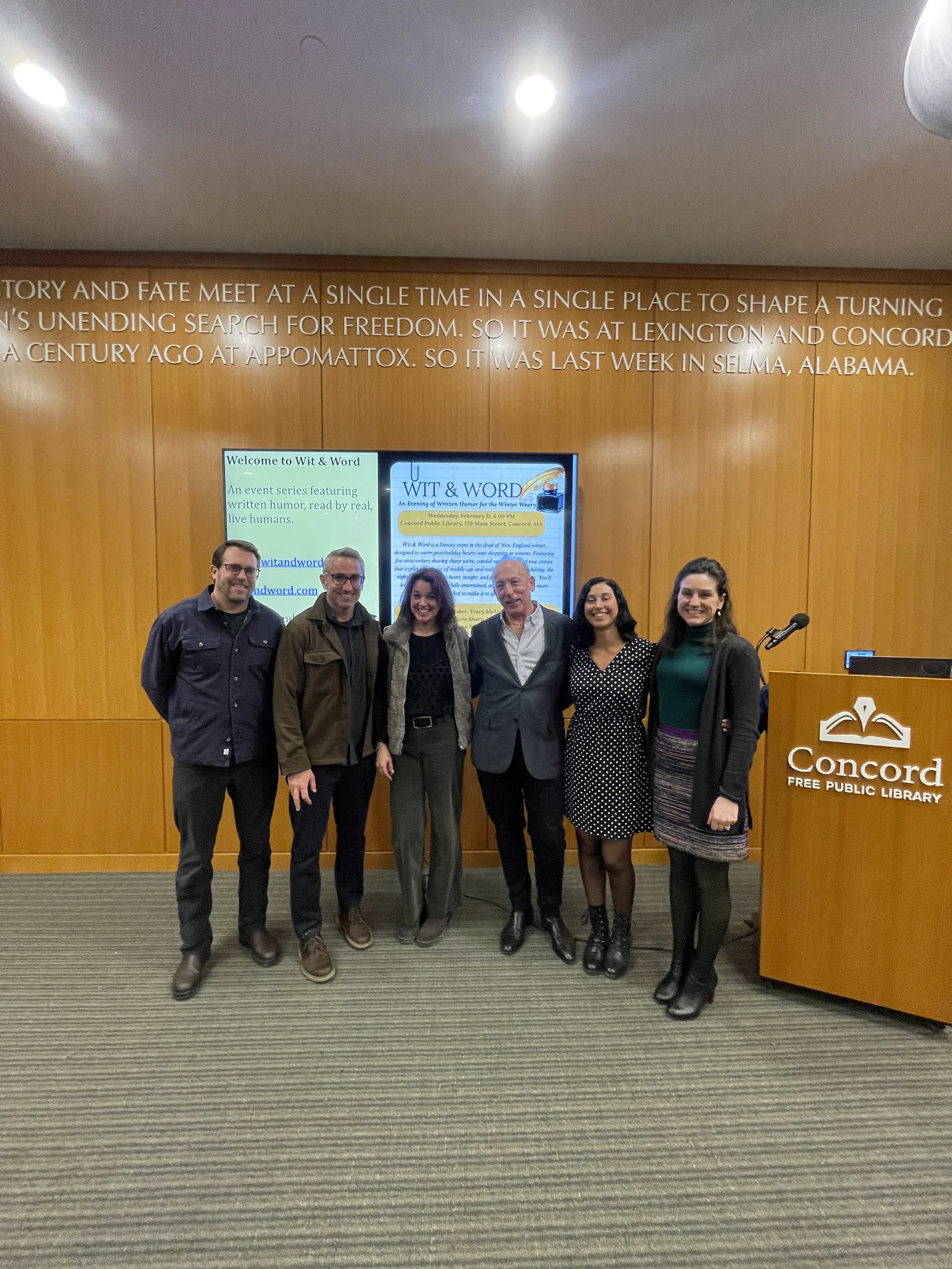 Humor writers in Concord at a live event