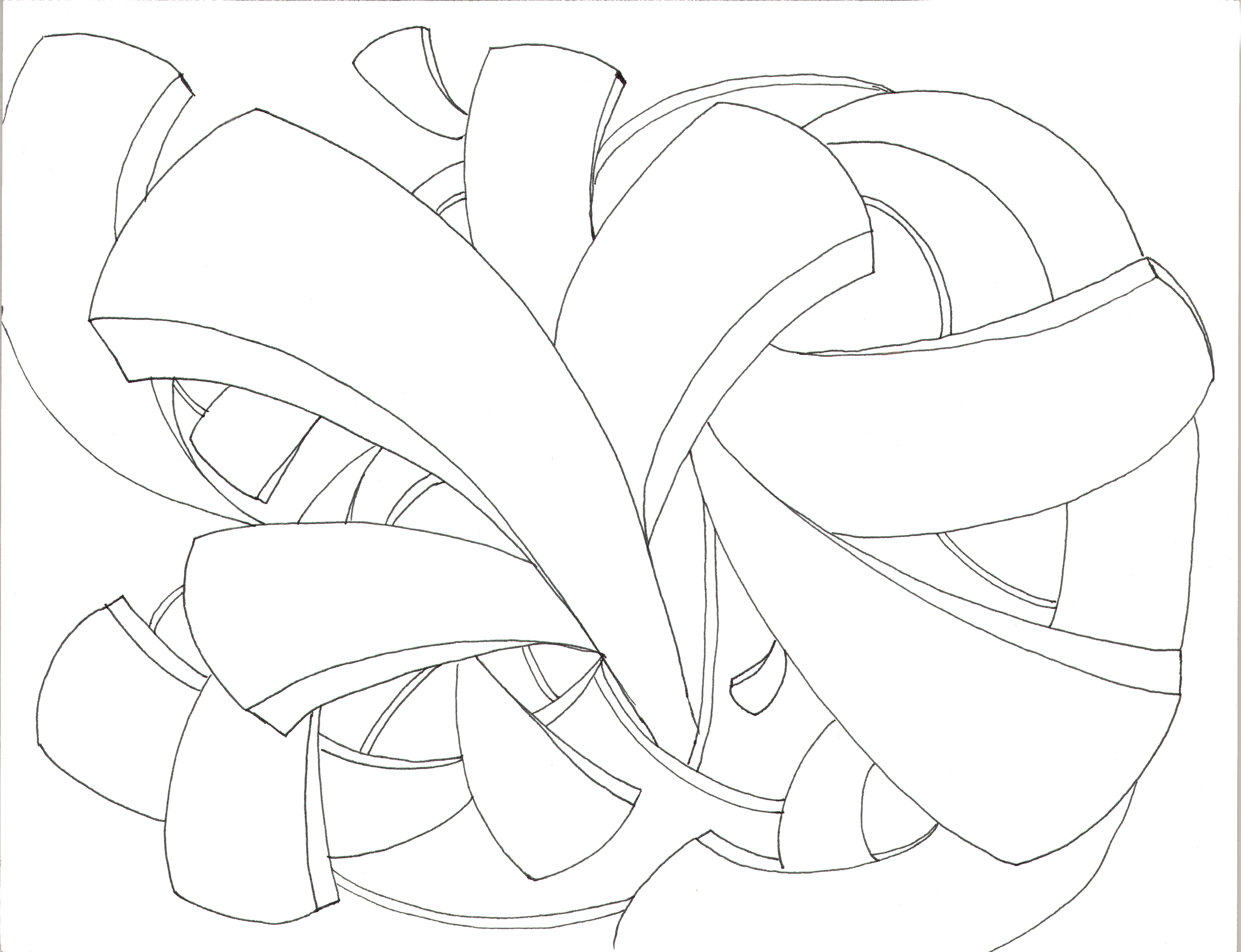 Line drawing of a plant with large, broad leaves arranged in a cluster.