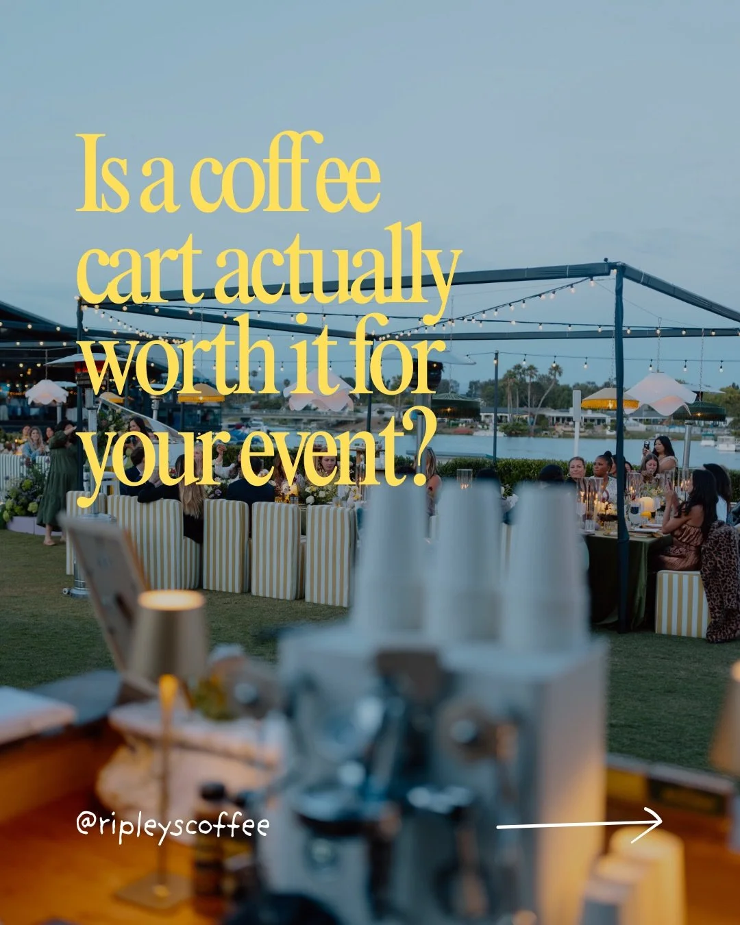 Every detail matters at your event, and the coffee is no exception.

Ripley&rsquo;s Coffee Cart creates a moment your guests can experience and feel part of. From fresh espresso to matcha and custom signature drinks, everything is made to order and s