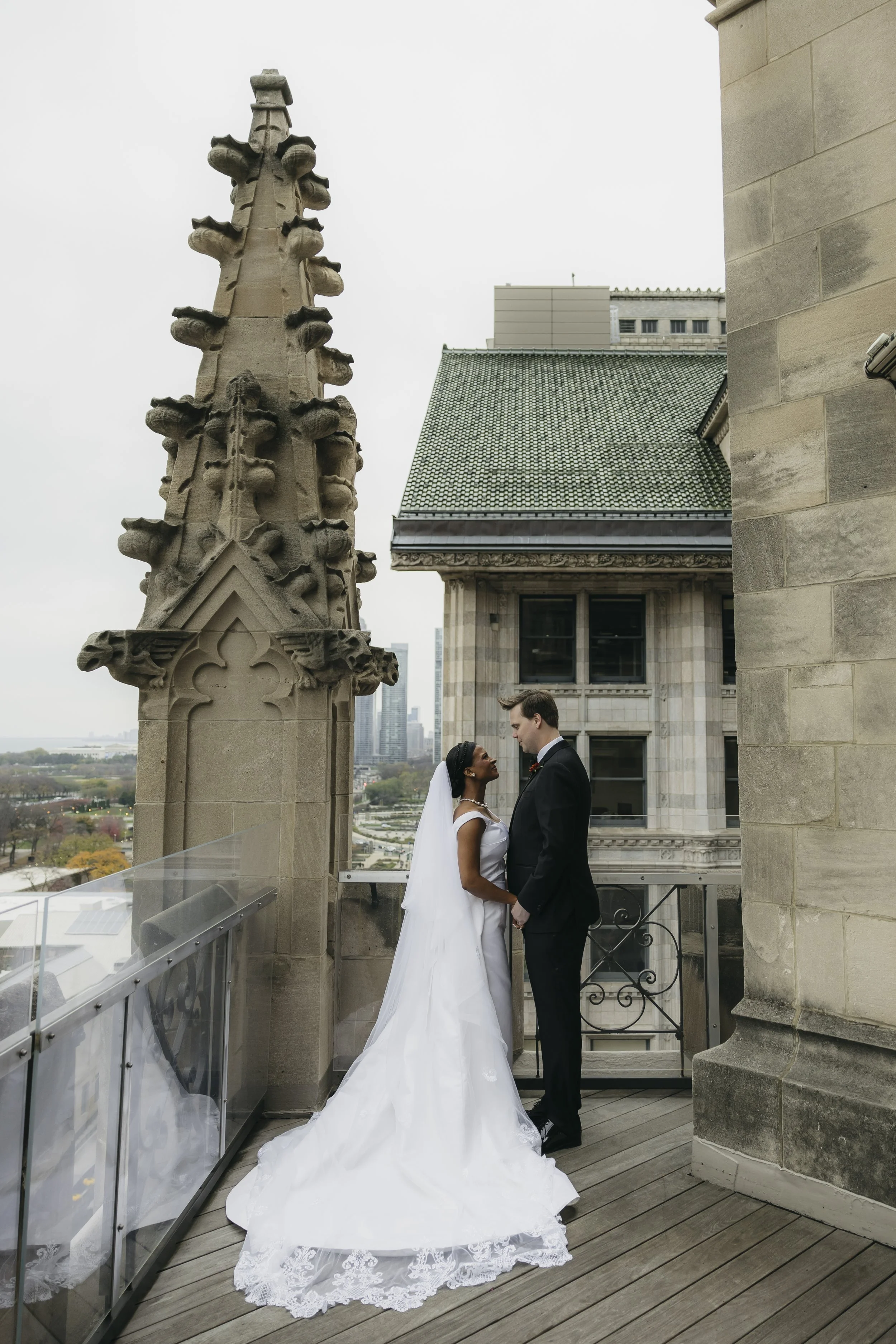 Bride and Groom at the Chicago University Club, Wedding