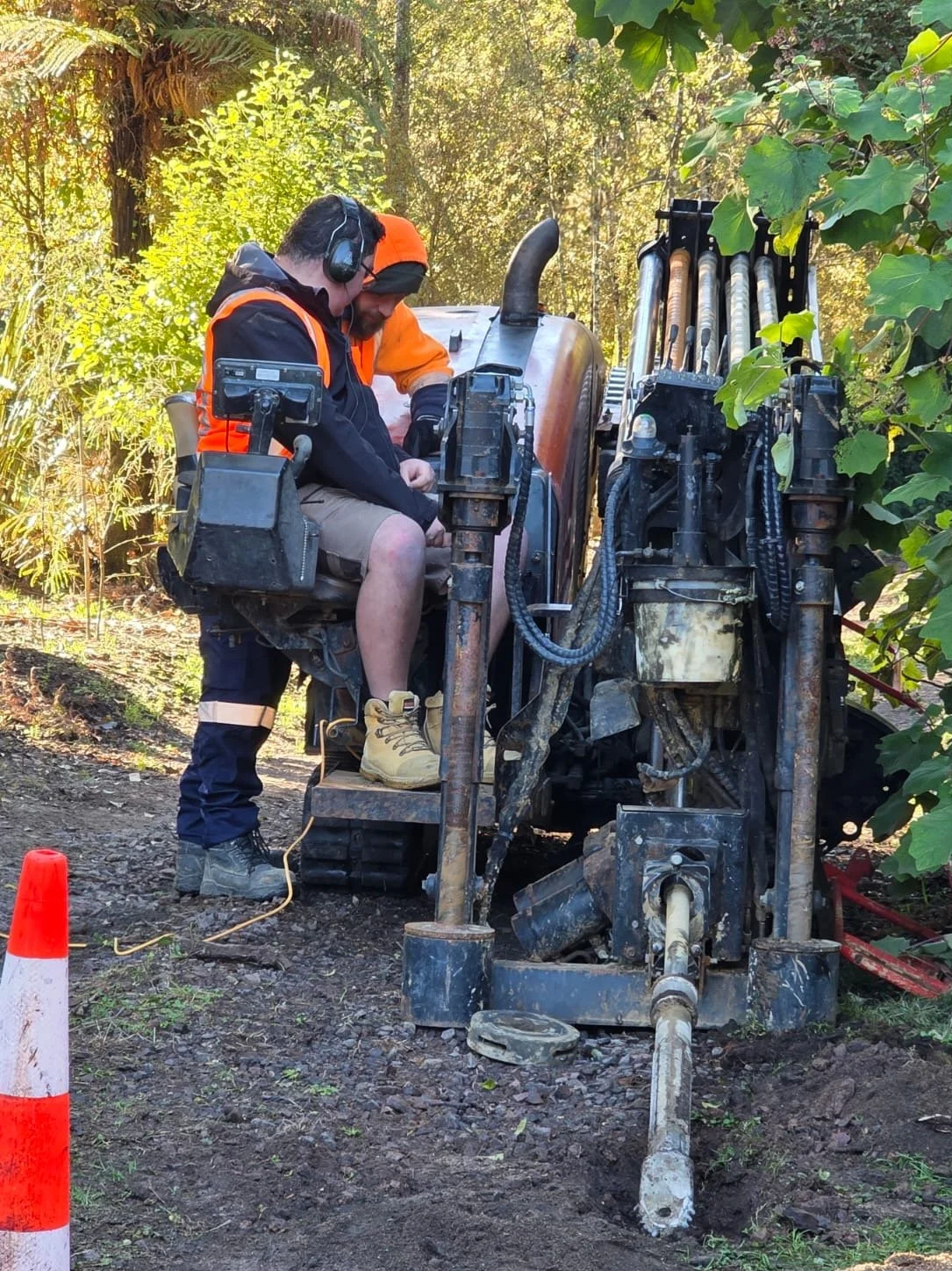 Directional drilling contractor installing underground services in Tauranga Bay of Plenty