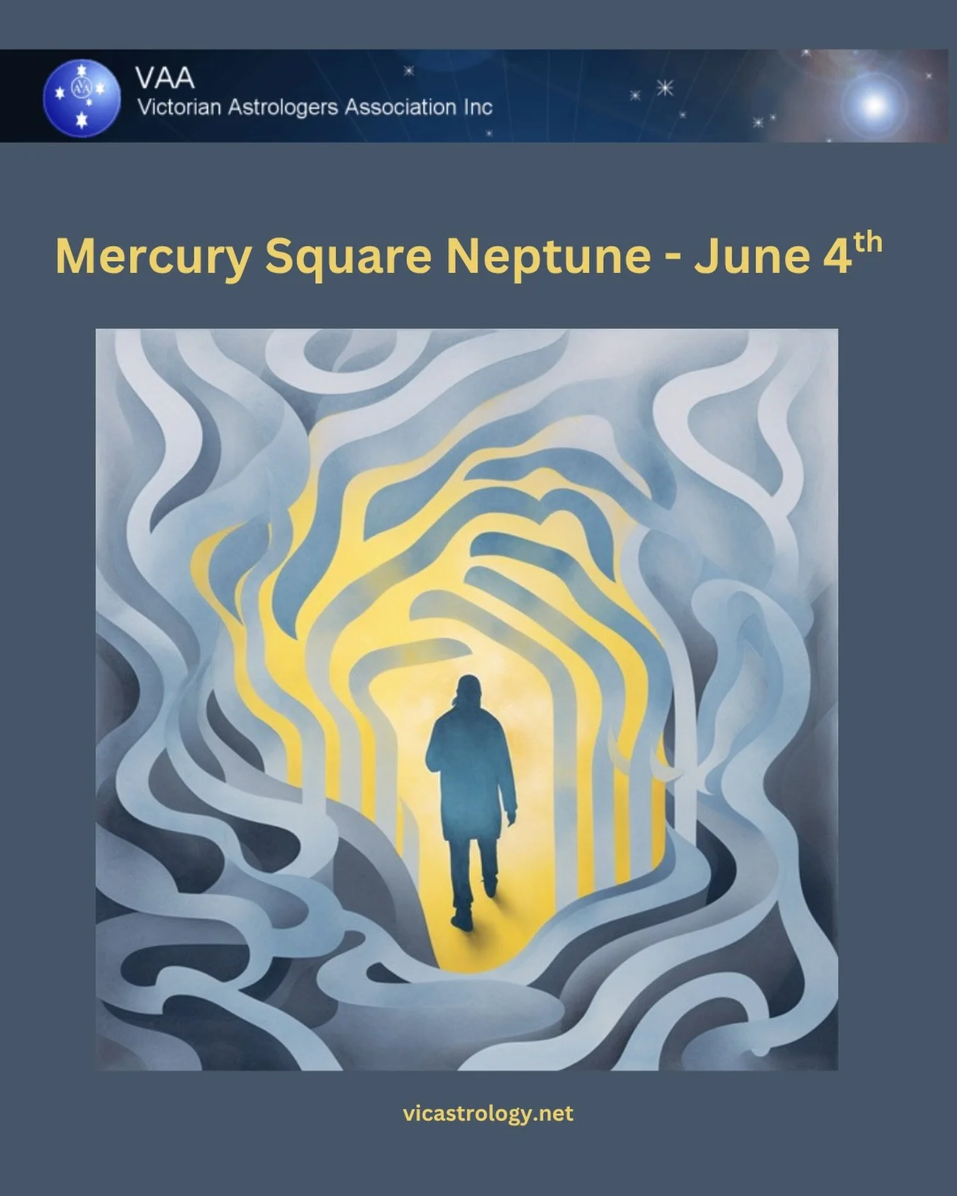 MERCURY SQUARE NEPTUNE JUNE 4th.  Mercury squaring Neptune often brings confusion - even a foggy mental state. Try to avoid doing logical things that need exact details and perhaps enjoy something more creative with your day. #mercurysquareneptune #m