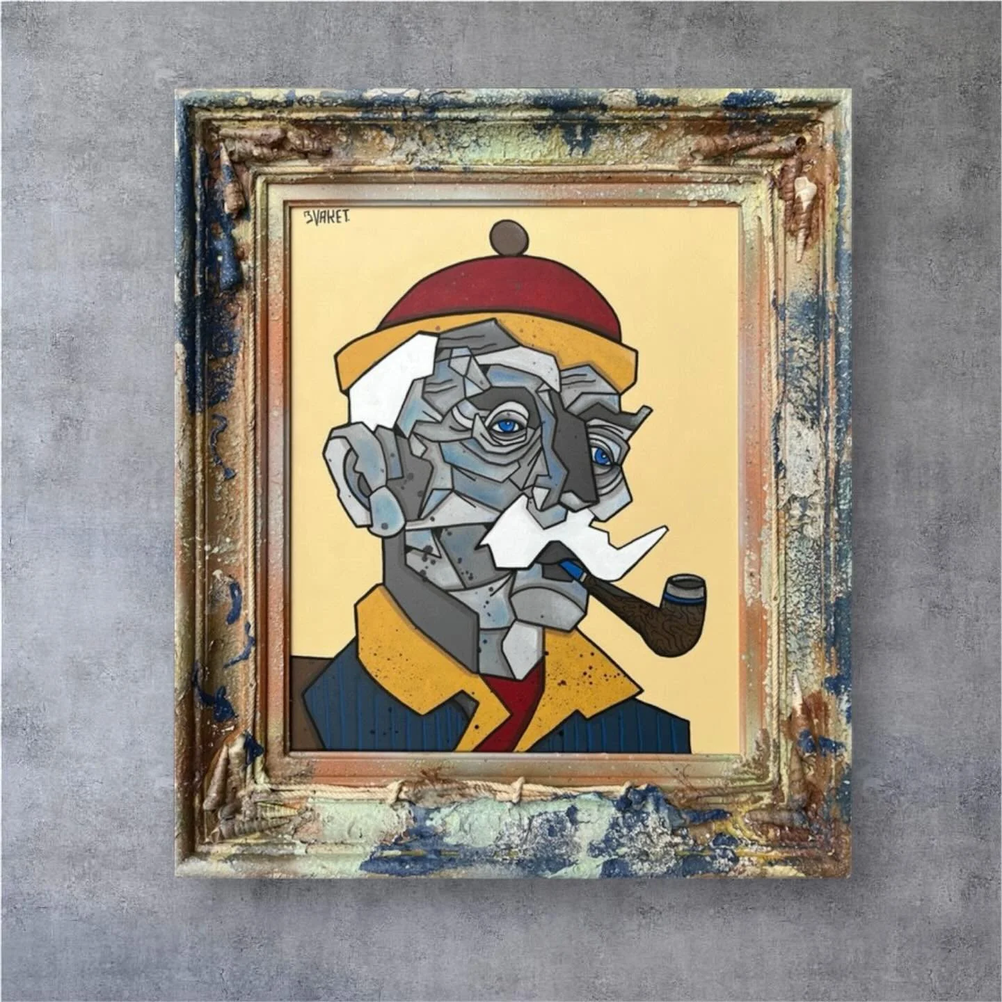 Bonsoir 

Une &oelig;uvre au go&ucirc;t de sel, cr&eacute;&eacute;e dans un cadre fait main.

Calypso