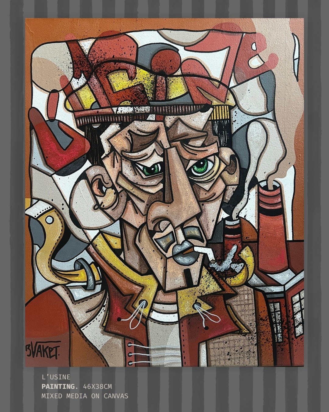 L&rsquo;USINE
Dimensions : 46x38cm
Acrylique , spray, A&eacute;rographe

#roubaix #usine #cubism