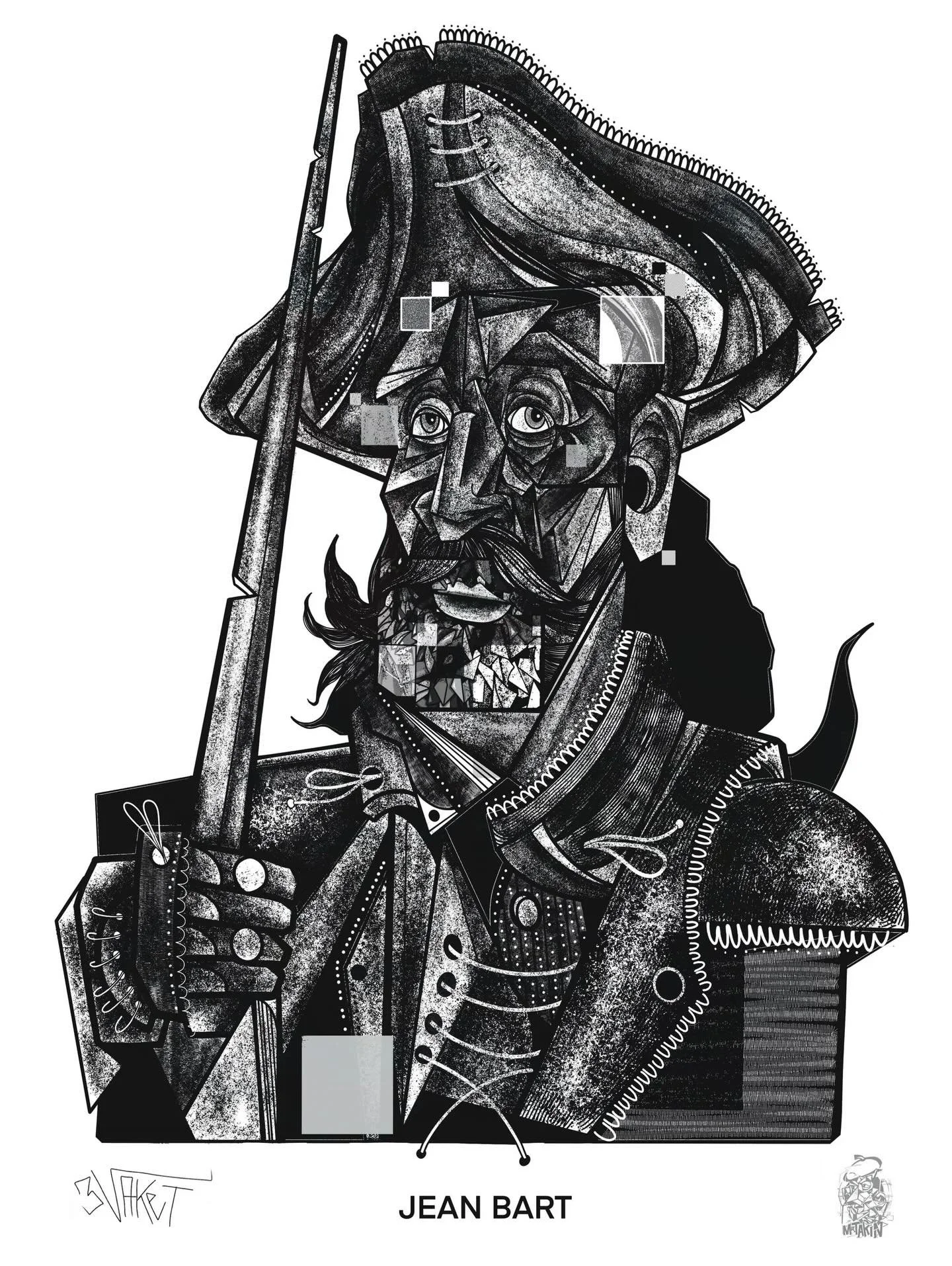JEAN-BART
DOTWORK ON PAPER
40X30CM

#NORD #DUNKERQUE  #cubism