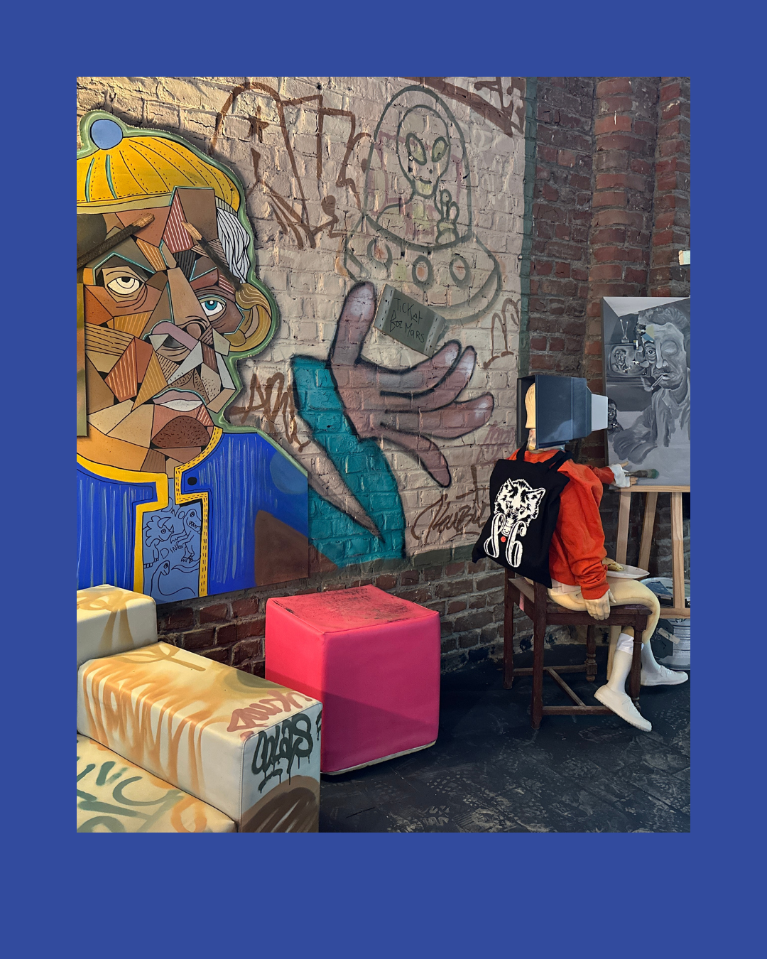 ’expo « Nos rêves de gosses » prend place dans un lieu atypique : une ancienne friche de 1.200 mètres carrés à Roubaix, un vaste espace qui offre aux artistes une toile vierge propice à l’expression artistique.