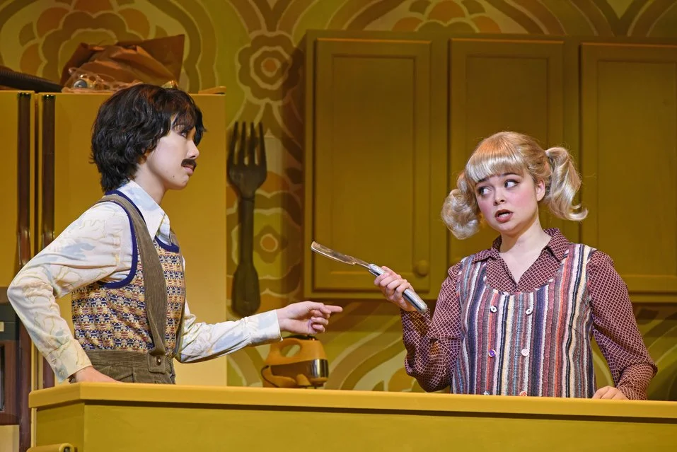Ingrid Kuribayashi as Gretel (right) with Daiyao Zhong as Hänsel (left) in Hänsel und Gretel at University of Michigan, 2024
Photographed by Peter Smith