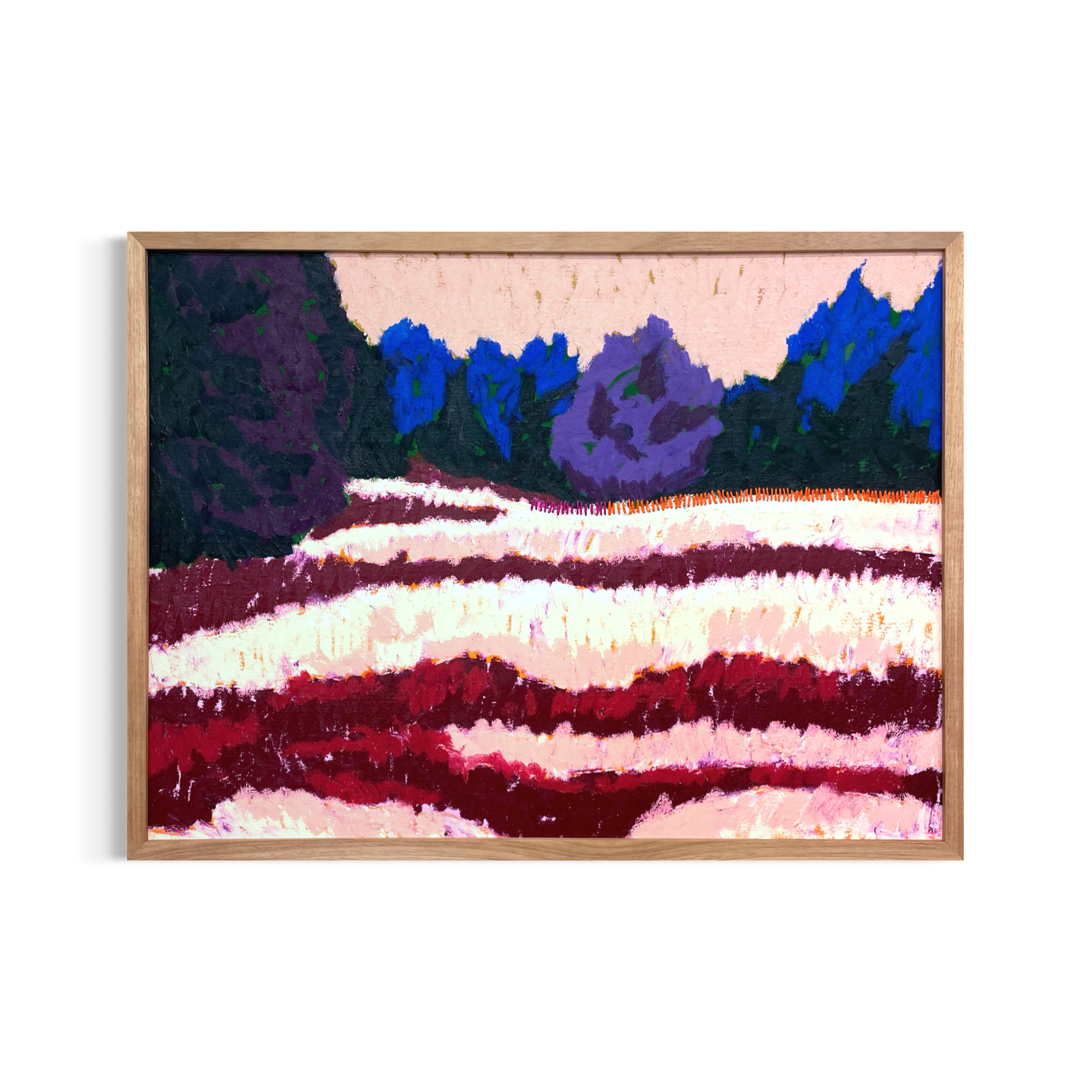 'Memory (No.3)', 2023, 57.5 x 76.5 cm, oil stick, oil pastel, acrylic and thread on canvas on board