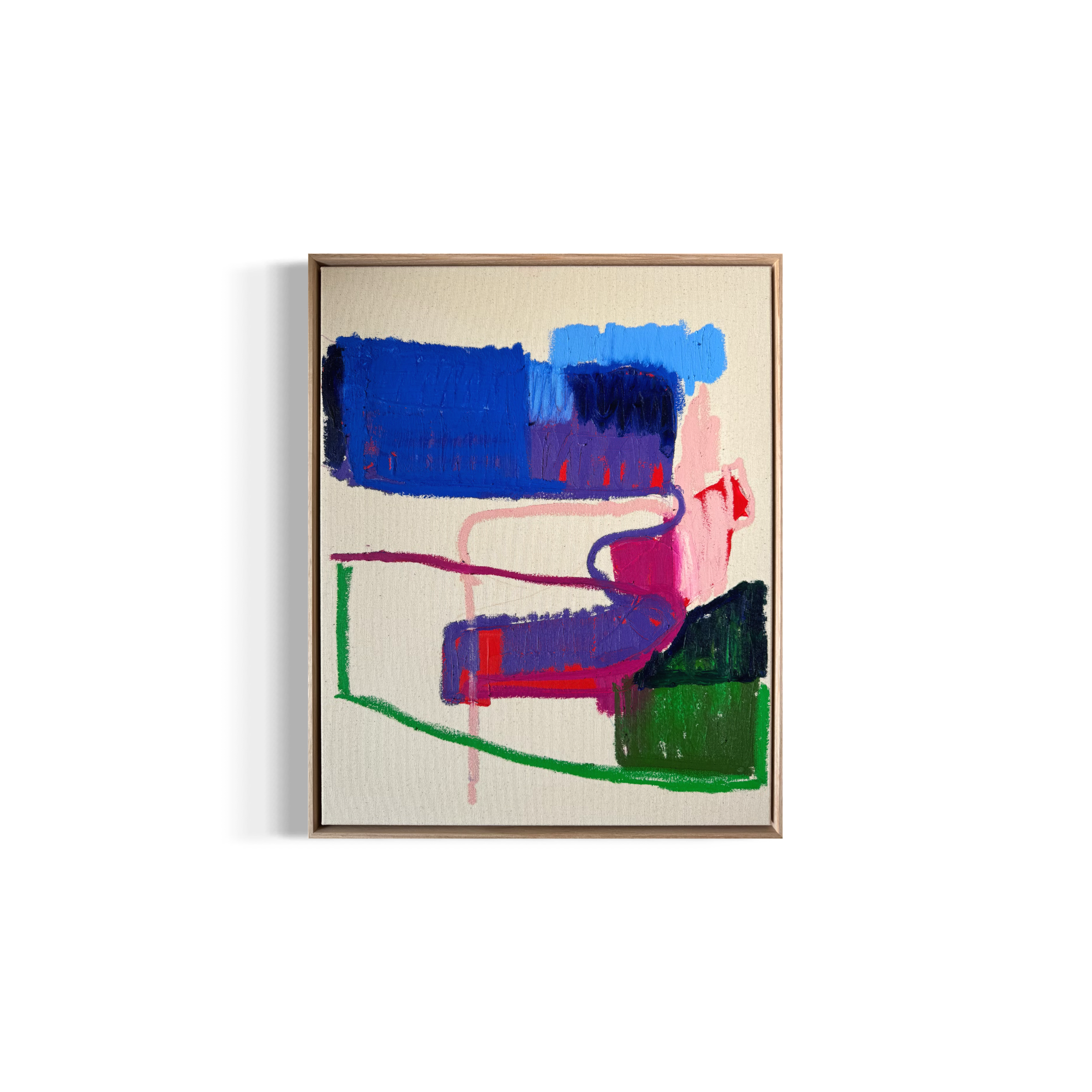 'Untitled (Interiors No.10)', 2024, 53 x 43 cm, colour pencil, acrylic, oil pigment stick, oil pastel