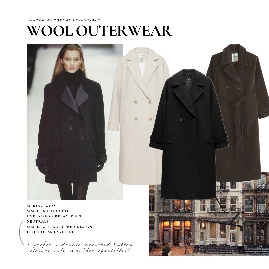 Swap your puffer coat for a long wool coat!!!!!! These are my simple classic winter wardrobe essentials ❄️🤍

#styling #winterwardrobe #winterwear