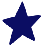 Blue five-pointed star silhouette