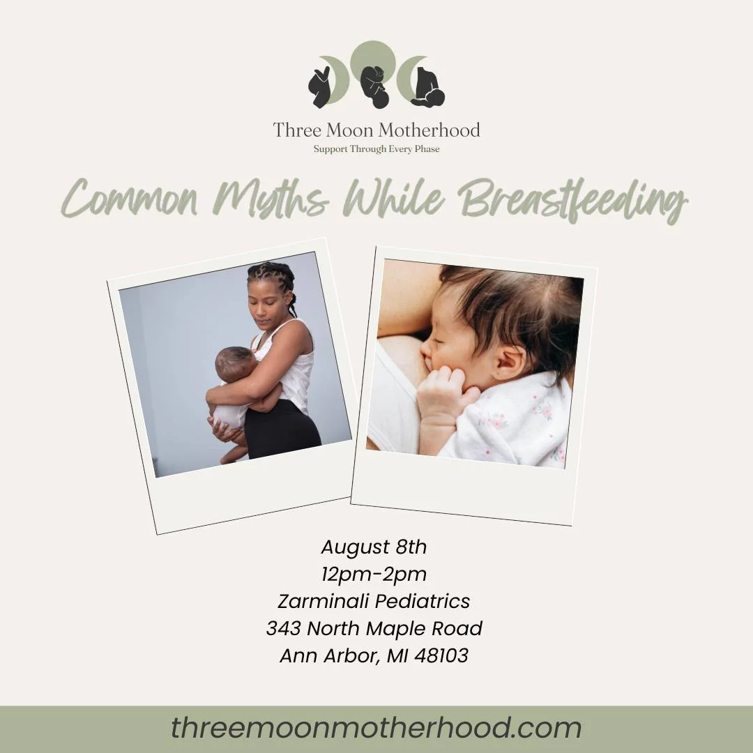 August is Breastfeeding Month! On August 8th, from 12-m-3pm come learn the Common Myths of Breastfeeding. 

For more information: support@threemoonmotherhood.com

Register here: https://www.zeffy.com/en-US/ticketing/common-myths-while-breastfeeding-c