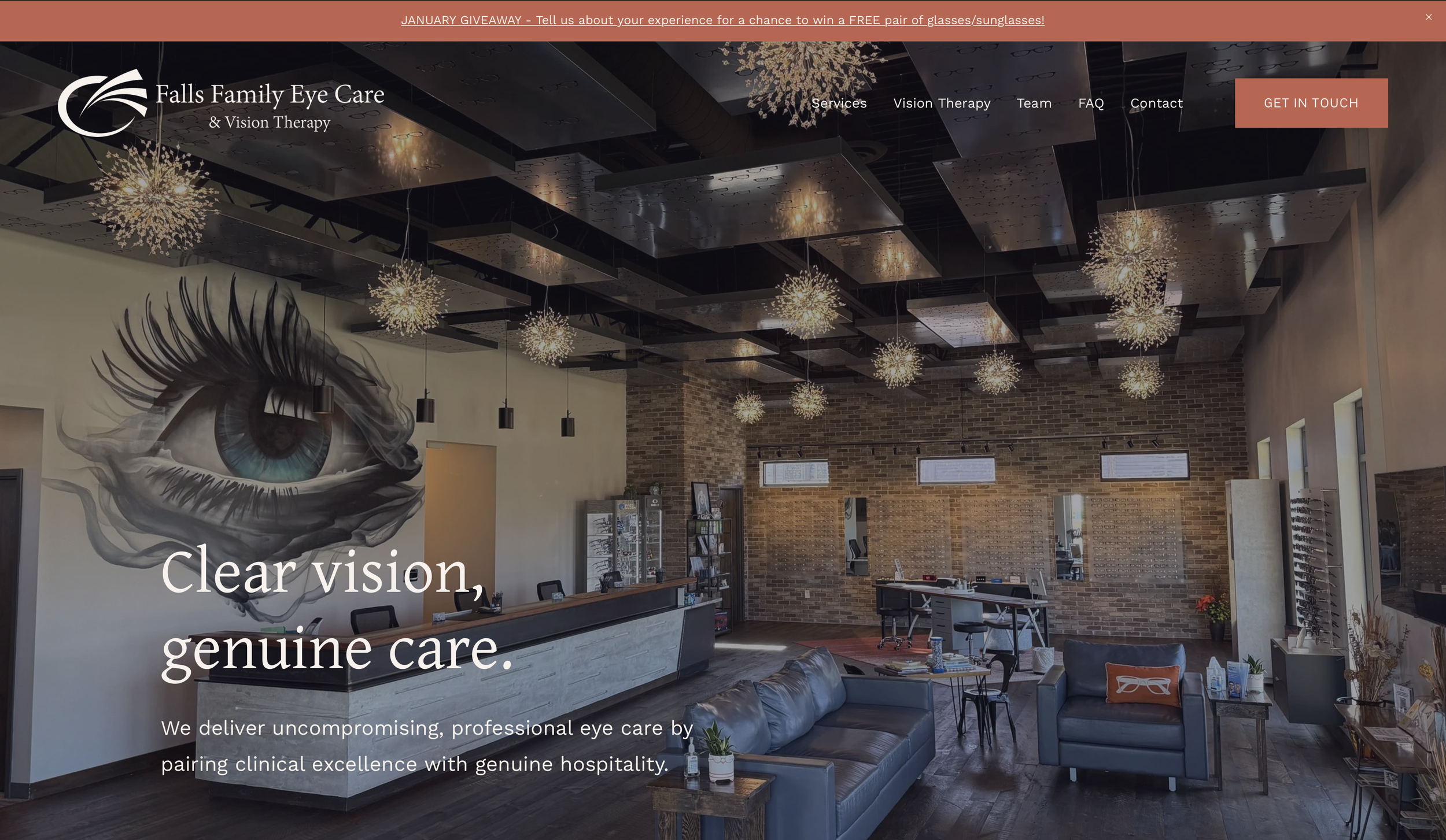 Falls Family Eye Care - Brand refresh and website design for Falls Family Eye Care optometry practice