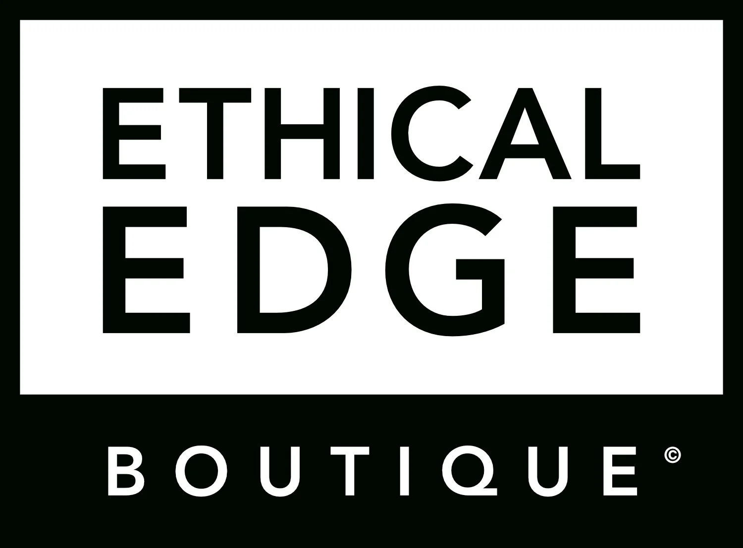 Ethereal Edge Boutique logo with black text on white and black background.