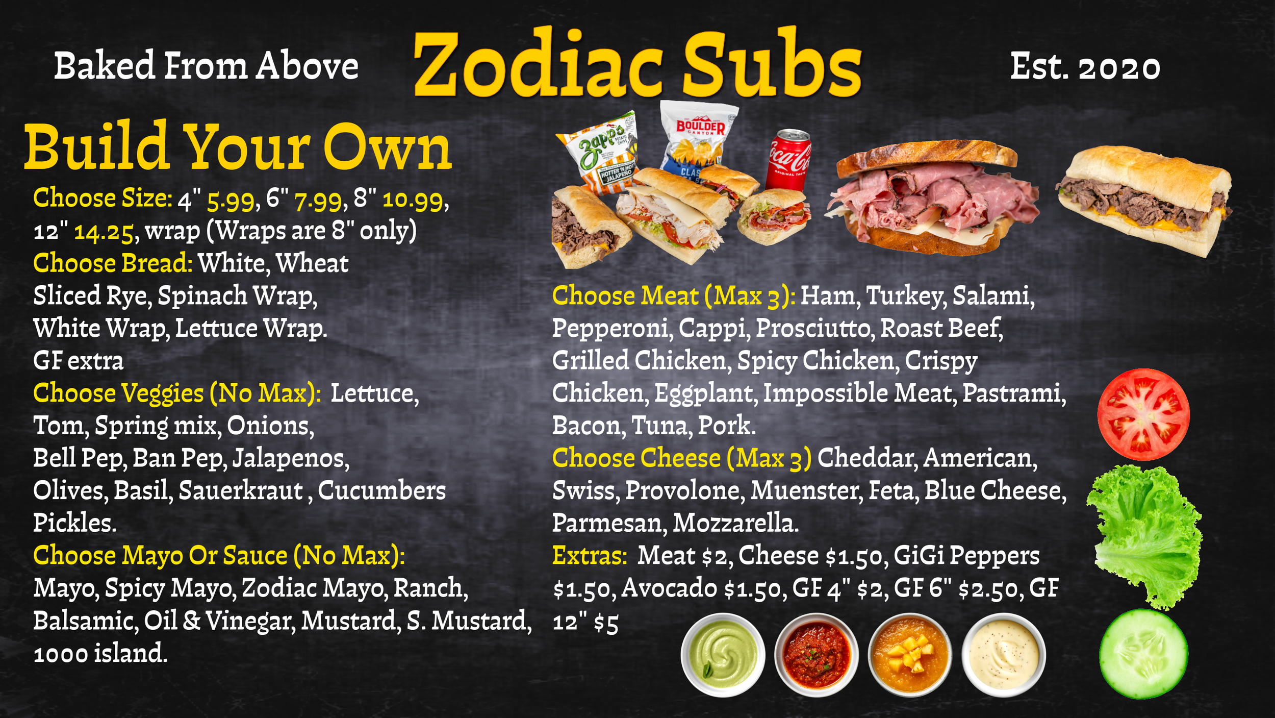 BYO Menu, Build Your Own Menu