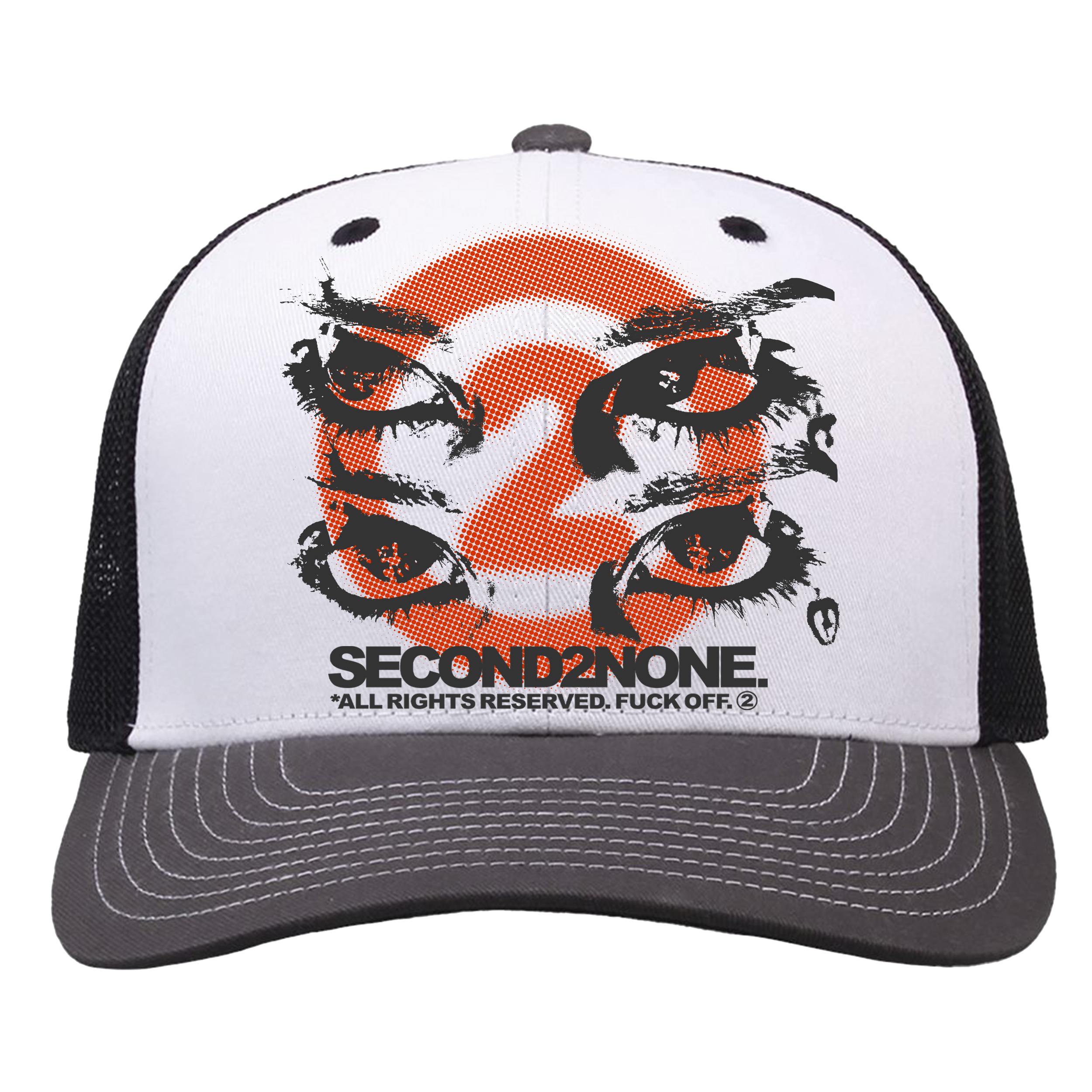 eye②eye trucker hat. [b&w]