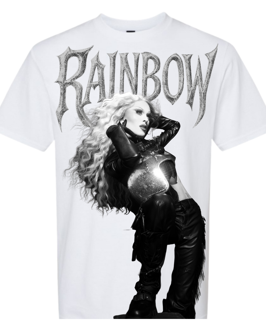T-shirt blanc all over print Rainbow