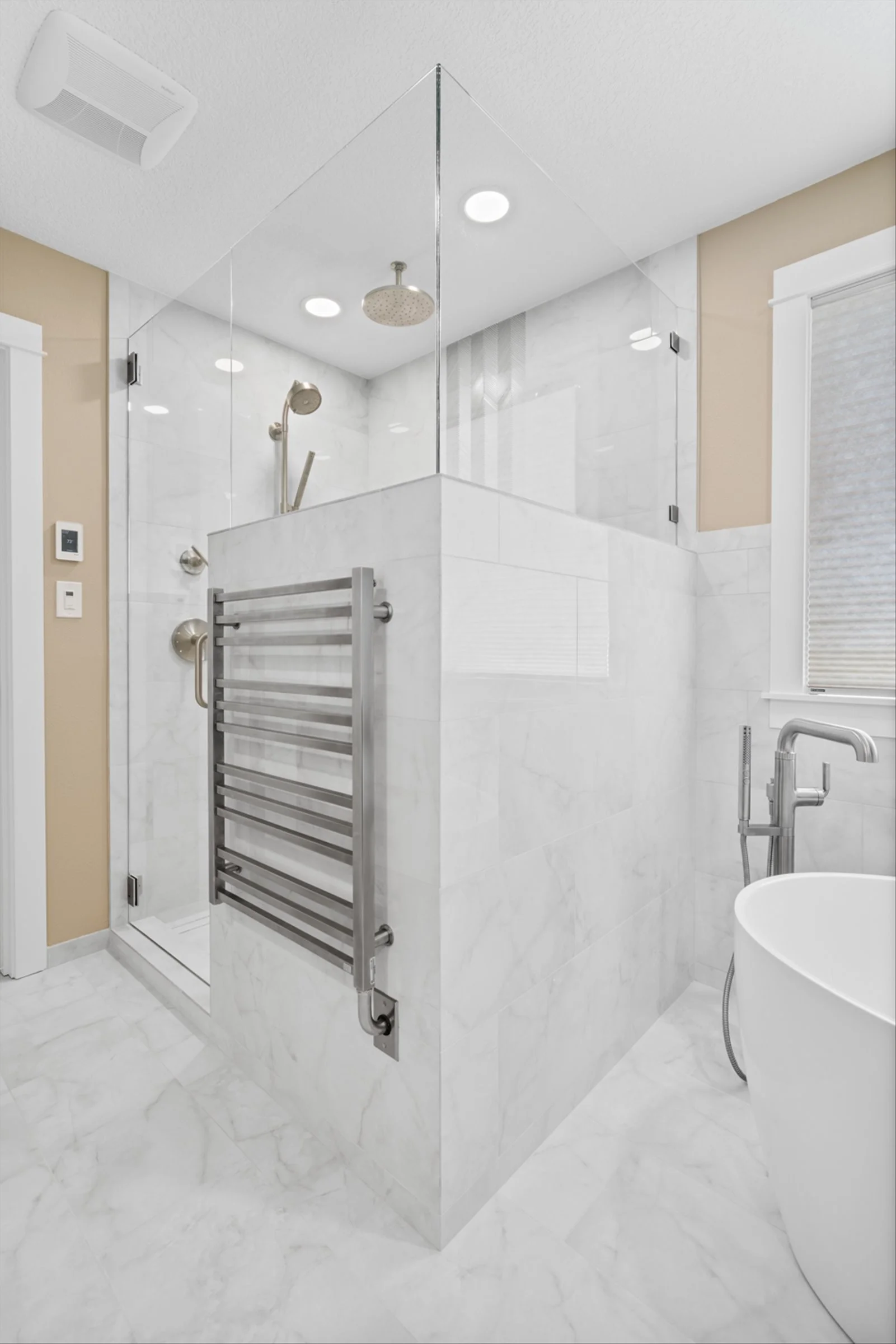 Custom Shower With Pony Wall Custom Glass and Niche