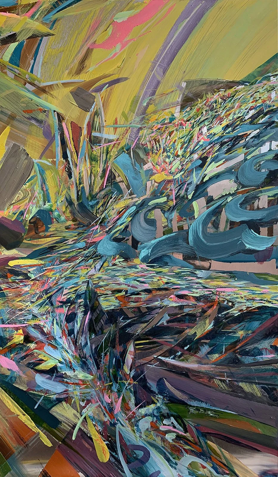 End of the Line,
24 x 14 inches,
oil on stainless steel