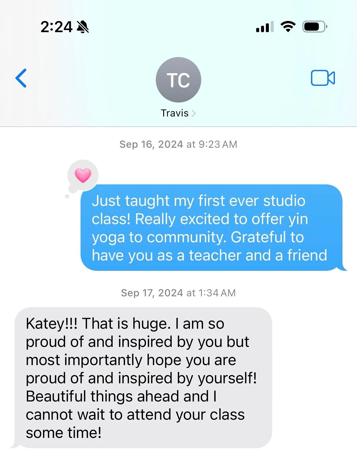 📆 The anniversary of my first weekly studio yoga class came and went. She was quiet &mdash; I had to refer to my Google calendar to pinpoint the date. But I feel her in my body, as I continue to grow and stretch, touching into (k)new possibilities, 