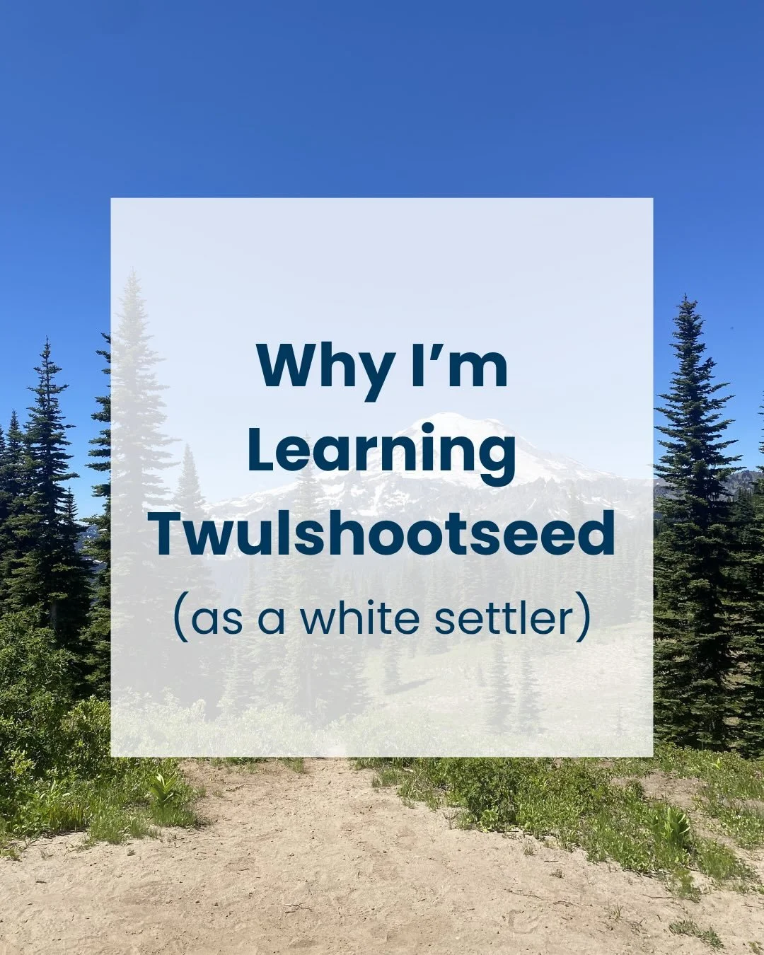 ☀️haʔł sləx̌il (good day). With humility, I offer some reflections on the beginnings of my Twulshootseed learning journey. 

🌀Especially as a pastəd (white settler) I am mindful about bringing attention to the language in a good way. It is not mine,