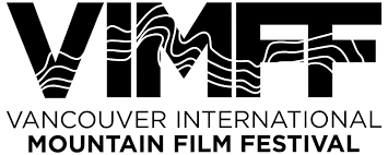 Vancouver International Mountain Film Festival logo with stylized mountains and text.