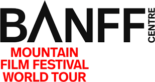 Banff Centre Mountain Film Festival World Tour poster with black text and red description.
