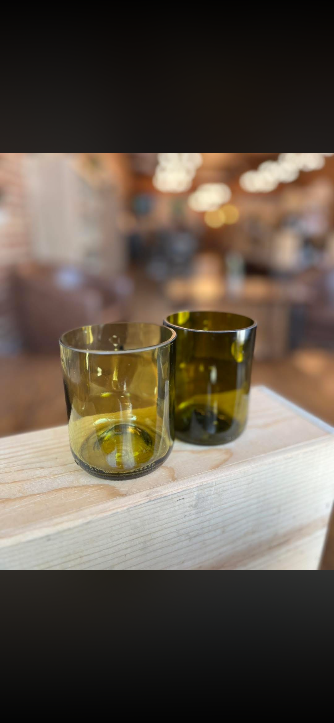 16 oz hand-cut wine bottle glass