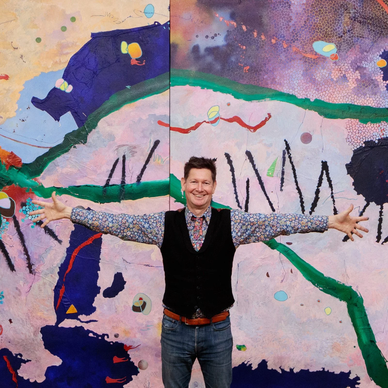 For over 25 years, Evan Woodruffe has engaged with colour as a sensation and a material, extending his painting practice into a language that he applies to canvas, clothing, furniture, and even luxury cars.