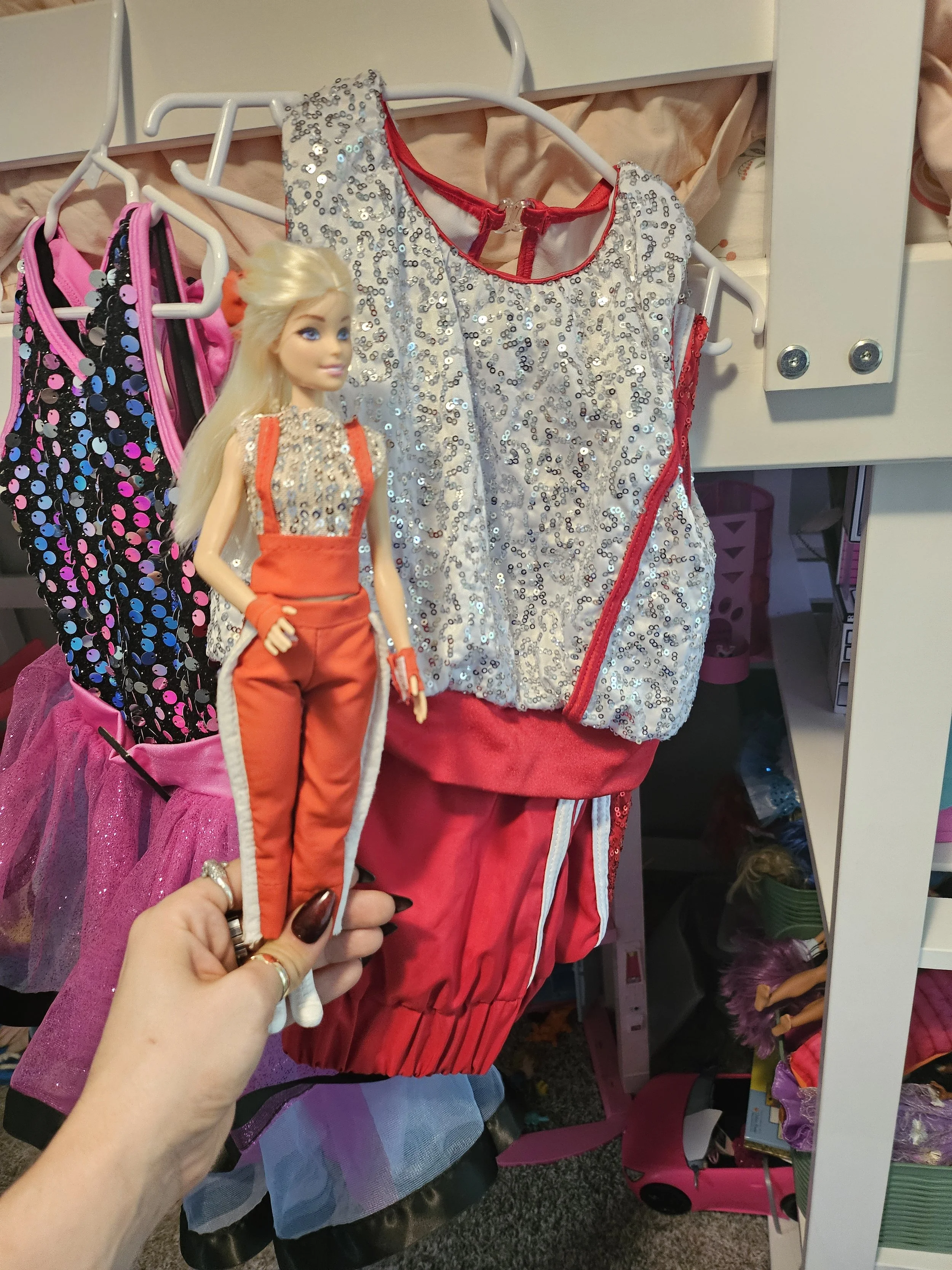 Designed and created one-of-a-kind Barbie outfits for gifts to my little nieces and cousins