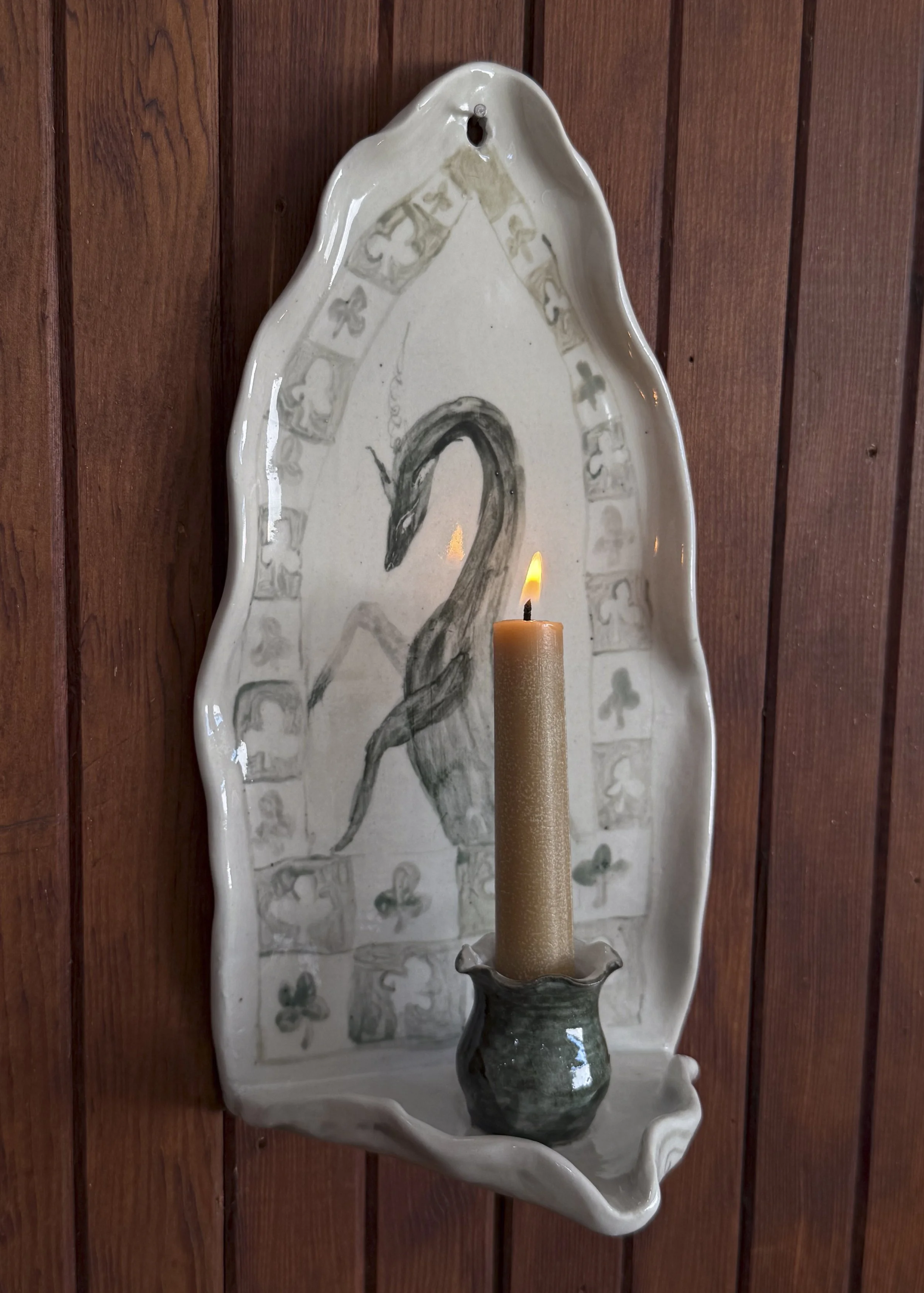 Checkered Horse Candle Sconce